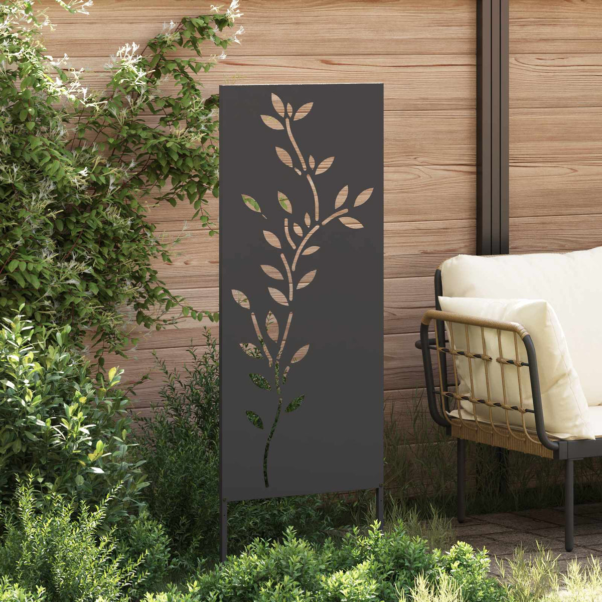 vidaXL Ekran zapewniający prywatność w ogrodzie Czarny 50 x 140 cm