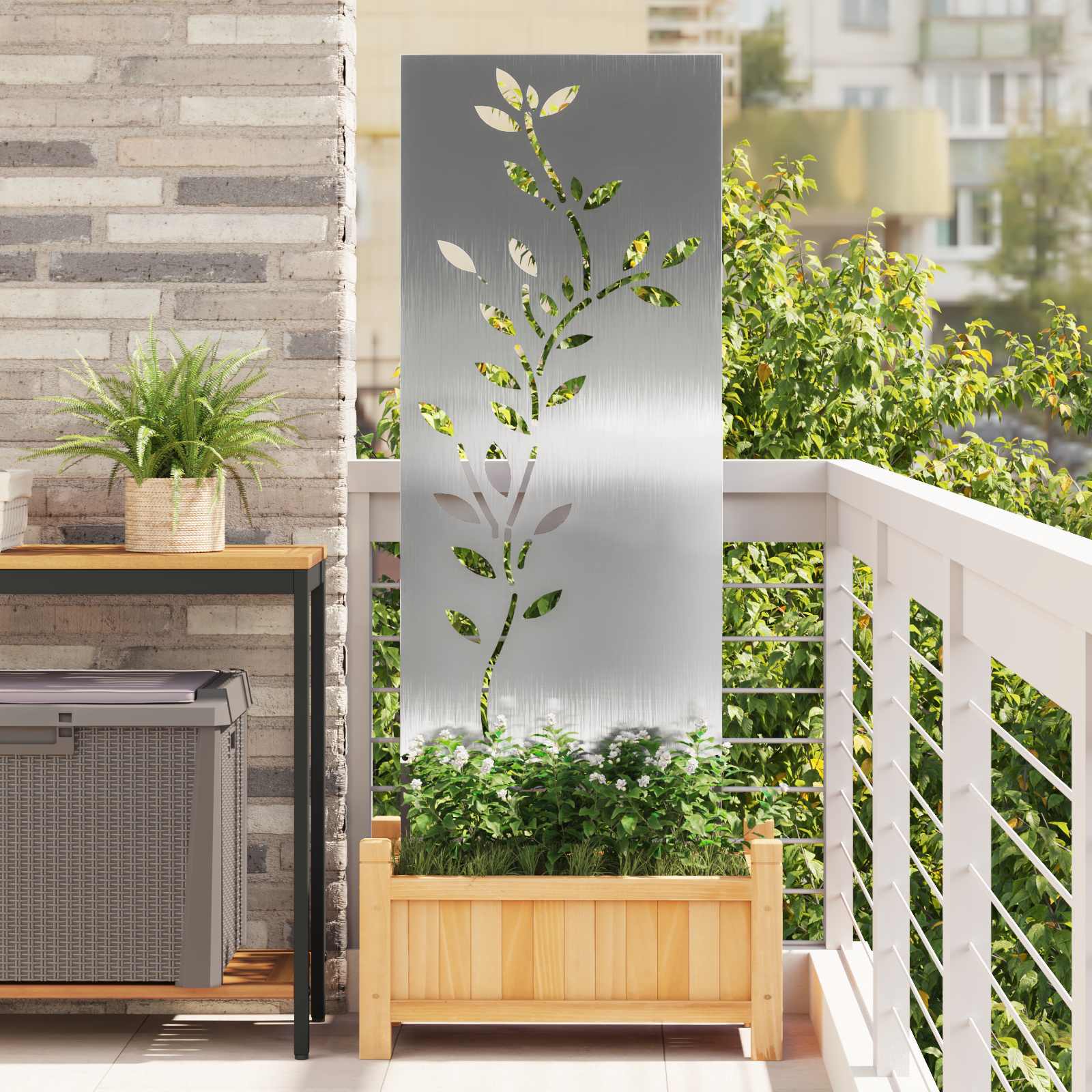 vidaXL Ekran zapewniający prywatność w ogrodzie Srebrny 50 x 140 cm