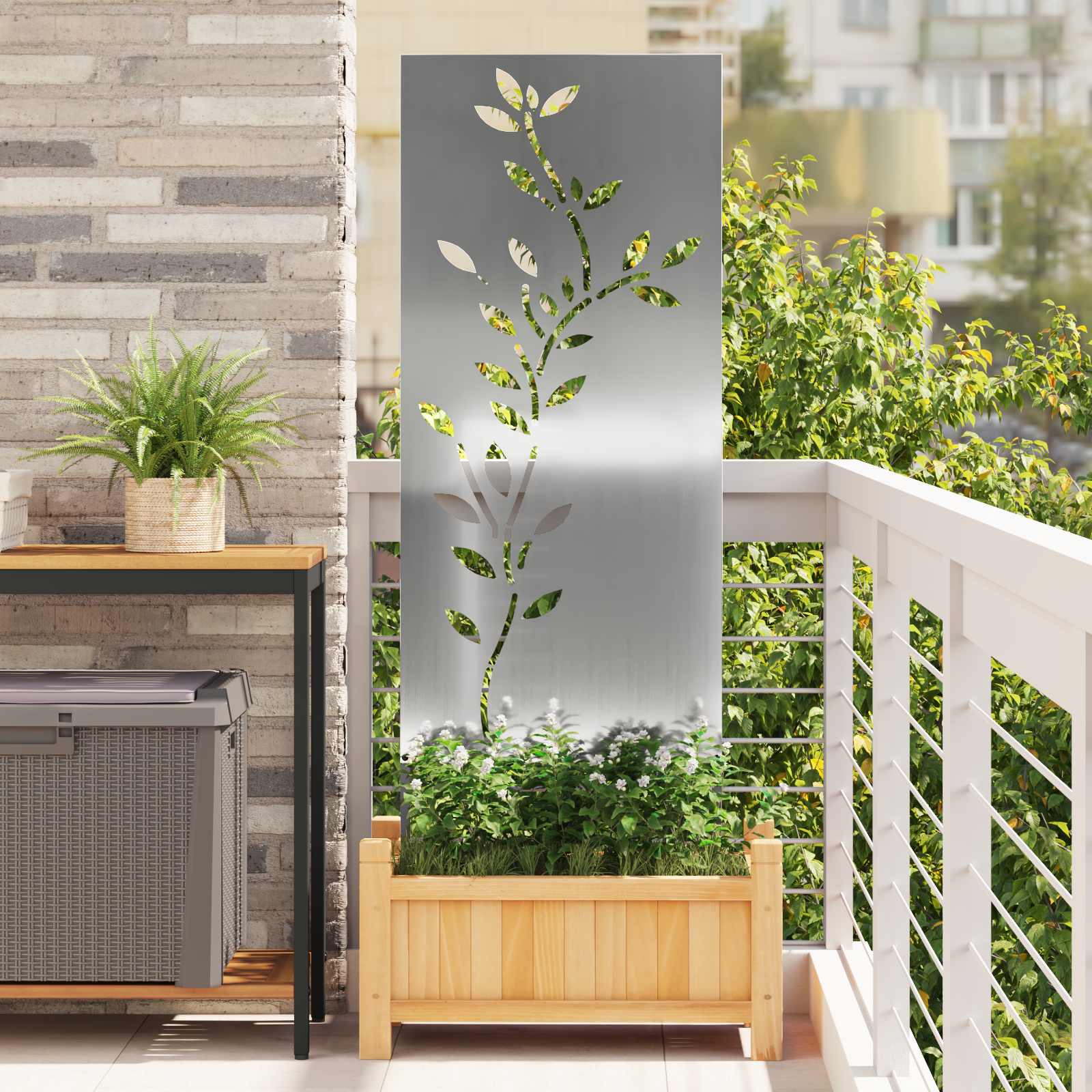 vidaXL Ekran zapewniający prywatność w ogrodzie Srebrny 50 x 140 cm