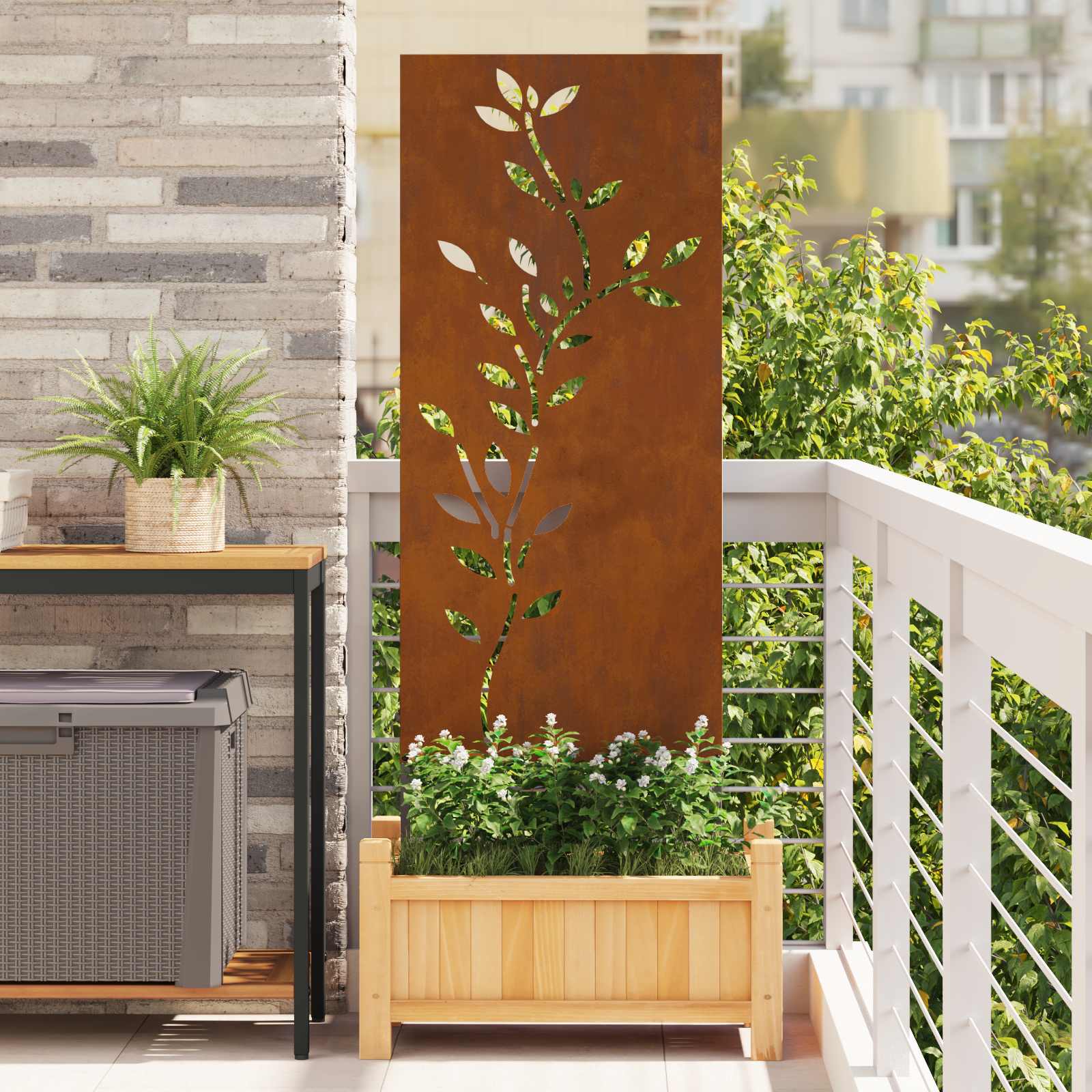 vidaXL Ekran zapewniający prywatność w ogrodzie Rdzawy 50 x 140 cm
