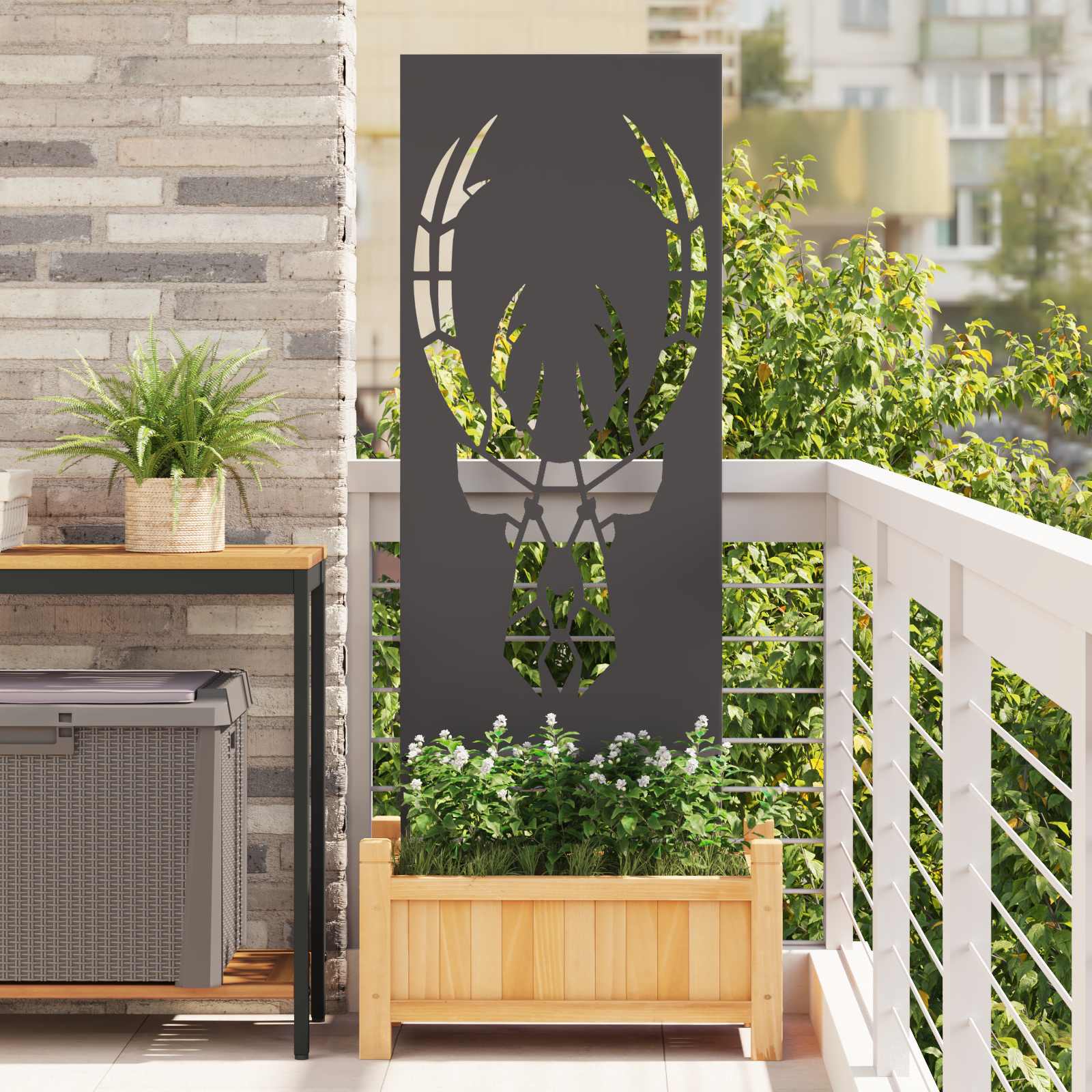 vidaXL Ekran zapewniający prywatność w ogrodzie Czarny 50 x 140 cm