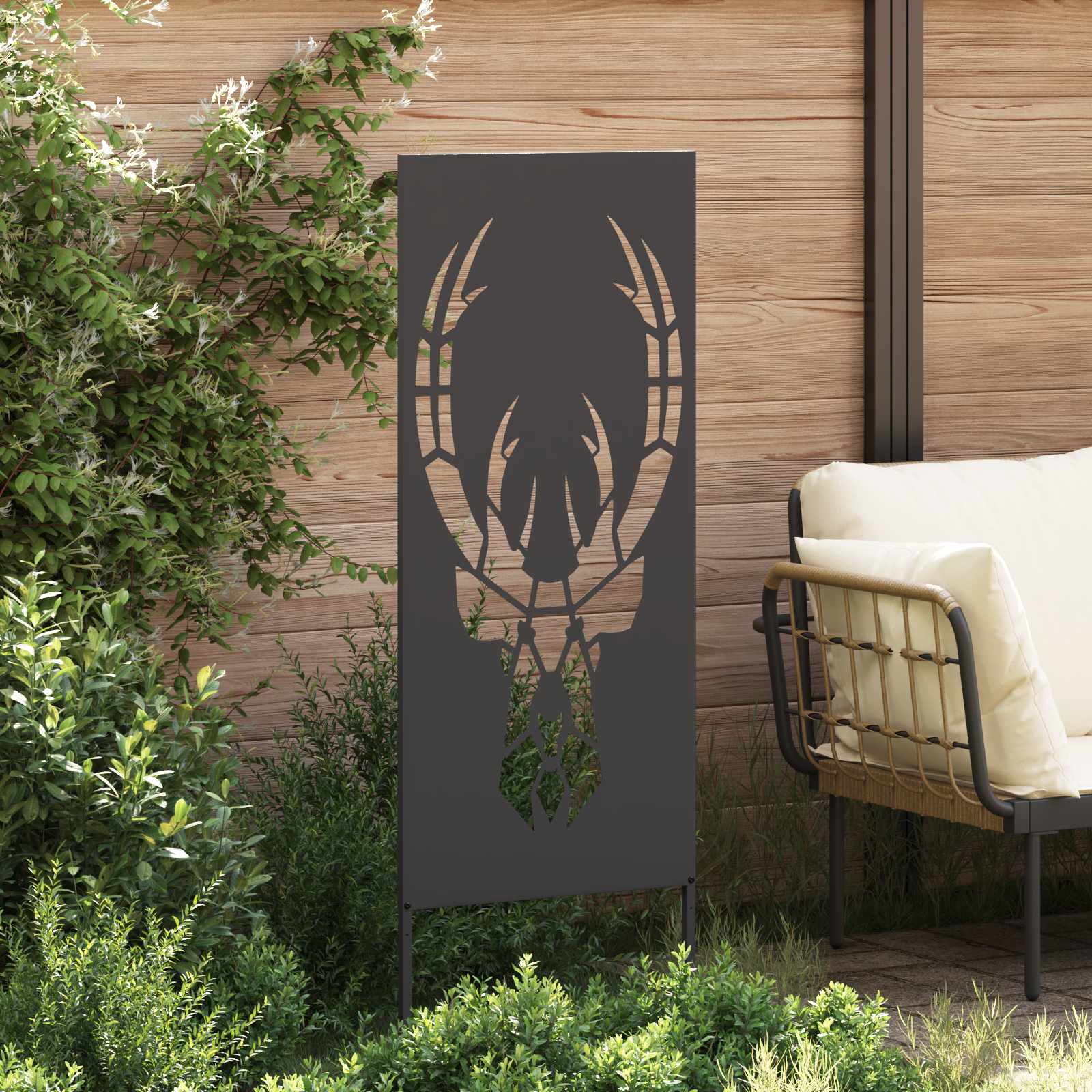 vidaXL Ekran zapewniający prywatność w ogrodzie Czarny 50 x 140 cm