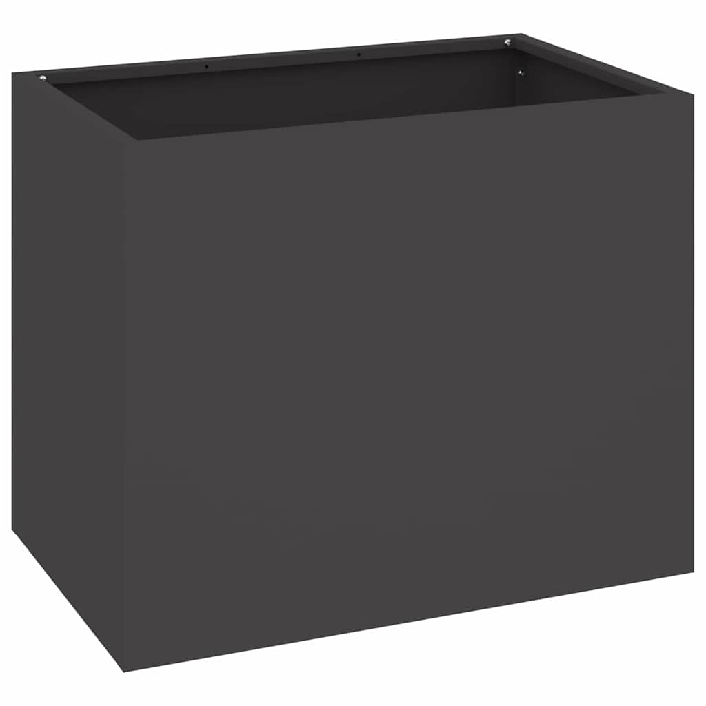 vidaXL Doniczka ogrodowa Czarny 50 x 32 x 40 cm Stal zimnogięta