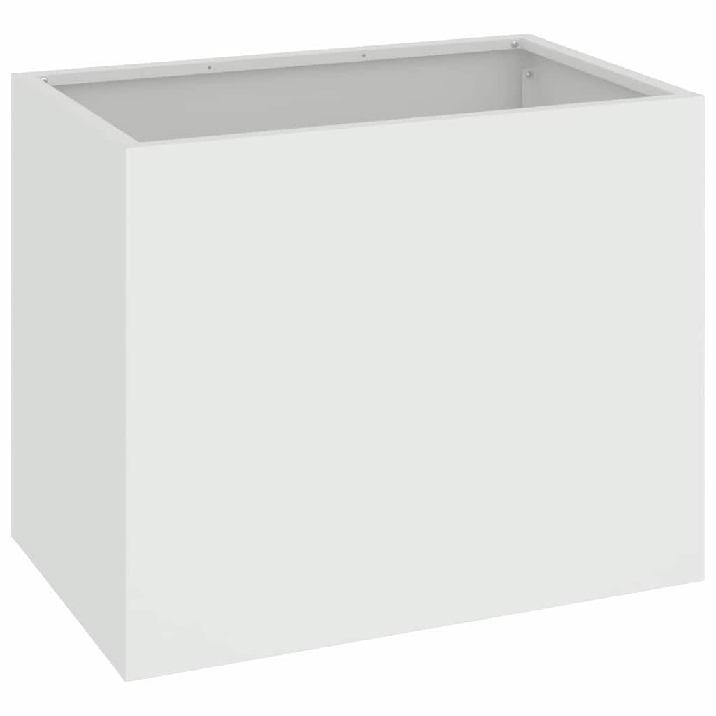 vidaXL Doniczka ogrodowa Biały 50 x 32 x 40 cm Stal zimnogięta