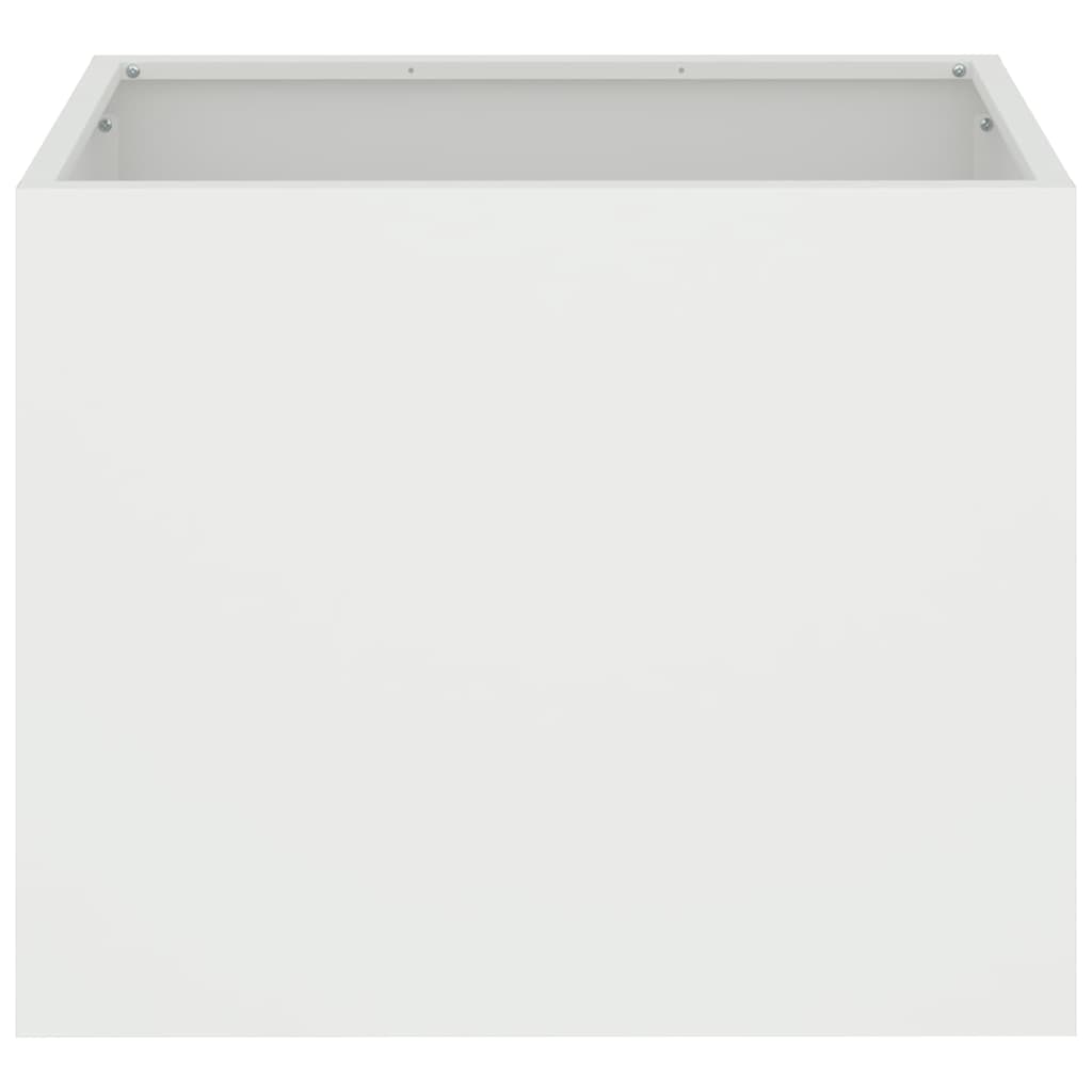vidaXL Doniczka ogrodowa Biały 50 x 32 x 40 cm Stal zimnogięta