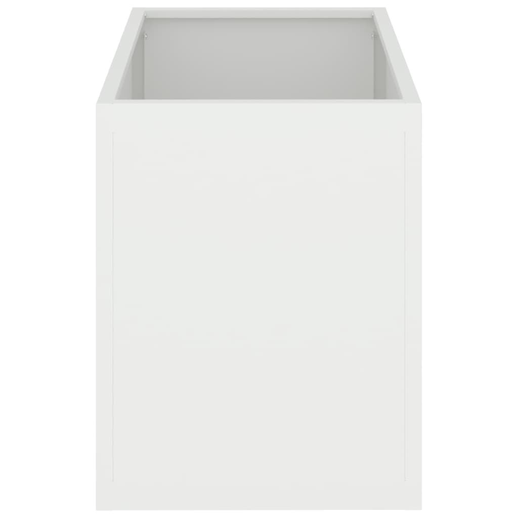 vidaXL Doniczka ogrodowa Biały 50 x 32 x 40 cm Stal zimnogięta
