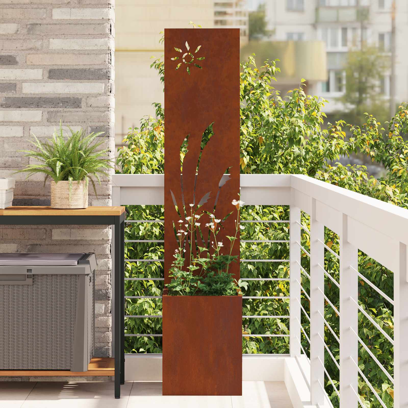 vidaXL Ekran zapewniający prywatność w ogrodzie Fretwork Rdzawy