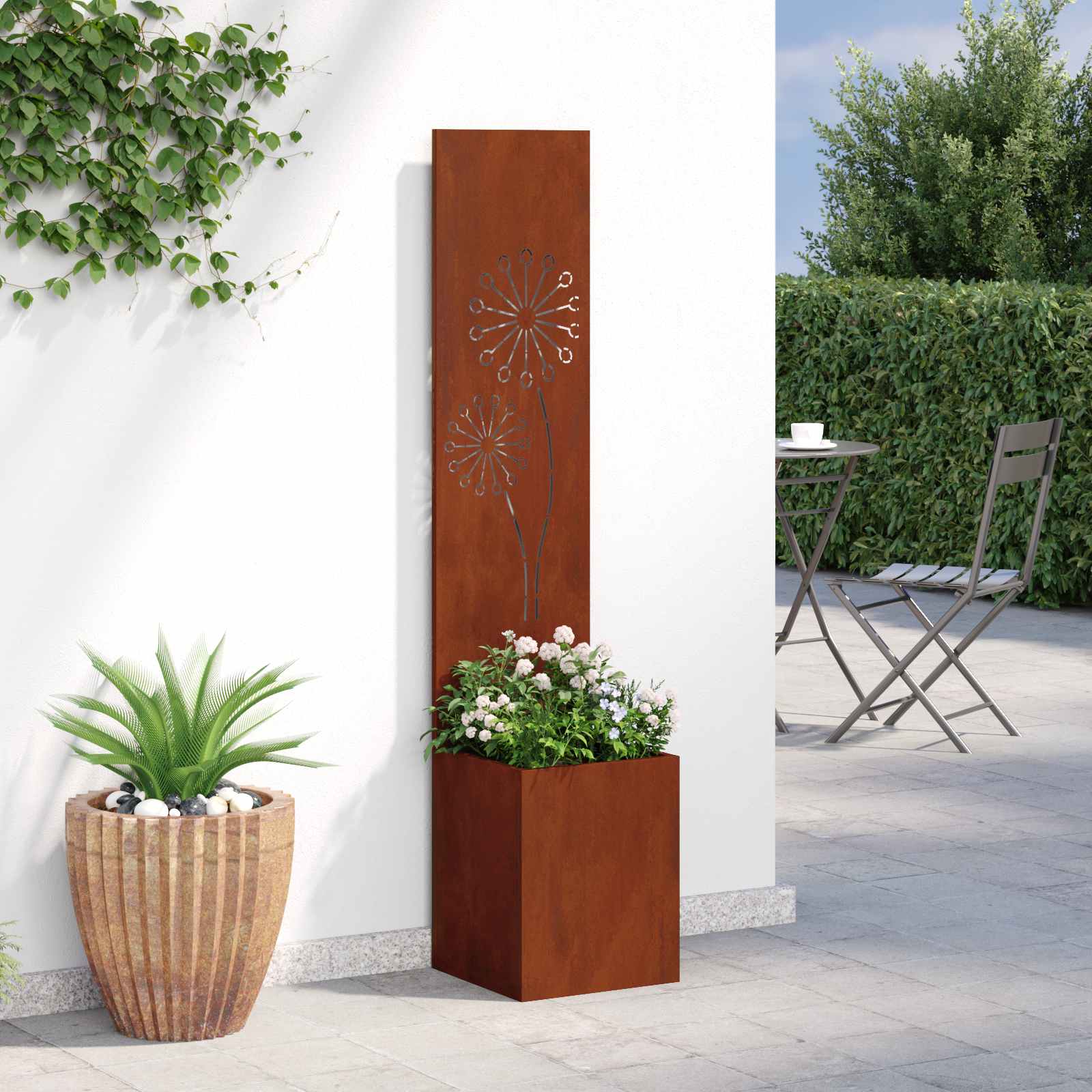 vidaXL Ekran zapewniający prywatność w ogrodzie Fretwork Rdzawy