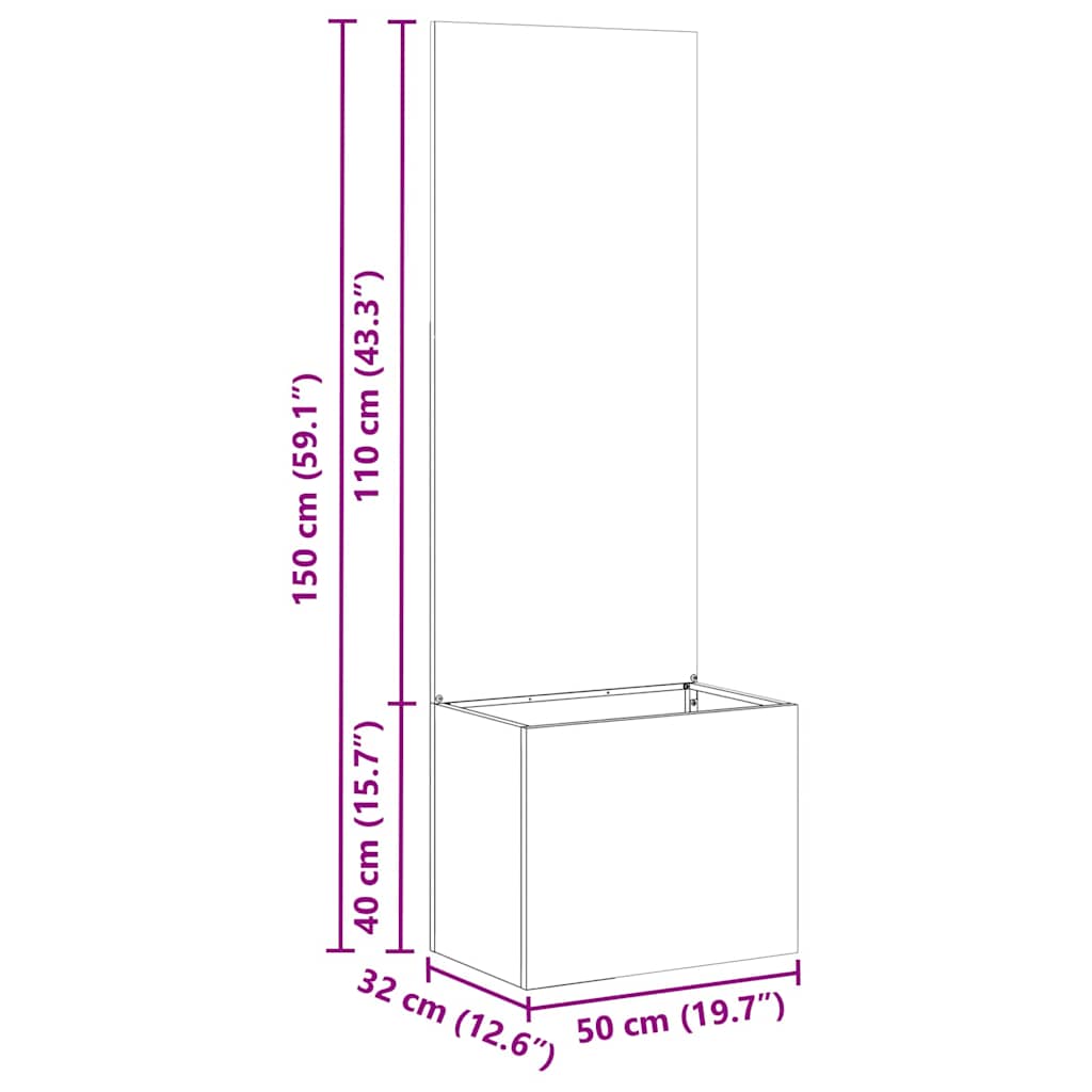 vidaXL Ekran zapewniający prywatność w ogrodzie Czarny 50 x 150 cm