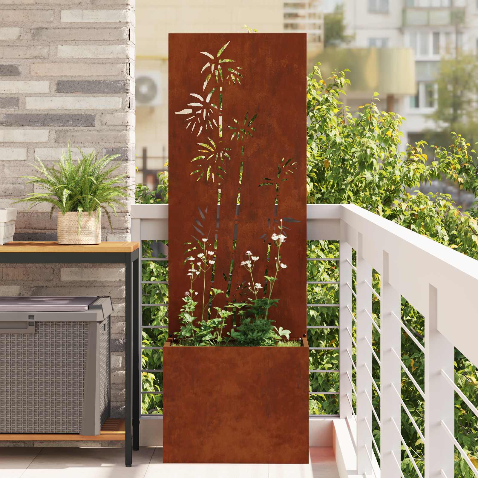 vidaXL Ekran zapewniający prywatność w ogrodzie Rdzawy 50 x 150 cm