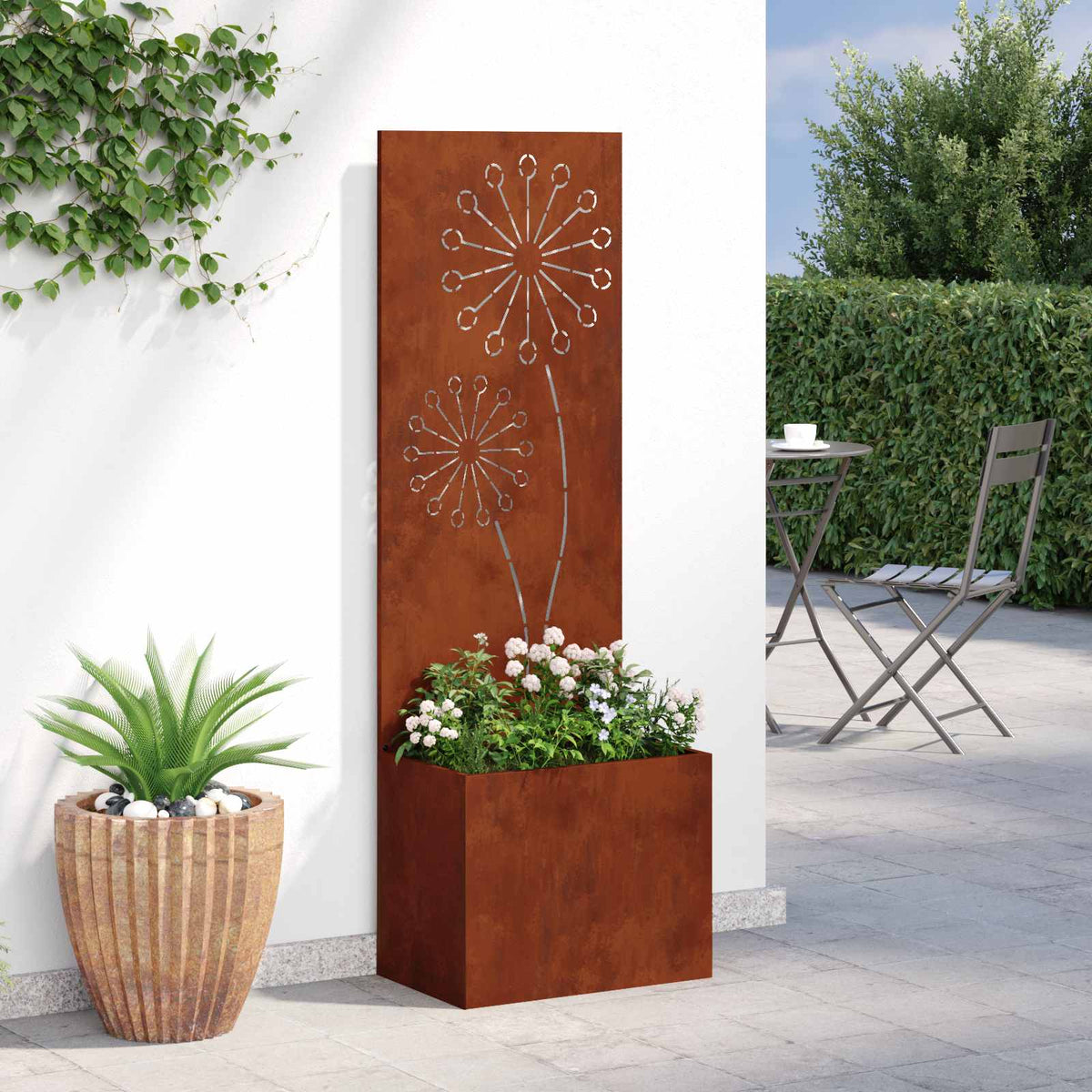vidaXL Ekran zapewniający prywatność w ogrodzie Fretwork Rdzawy
