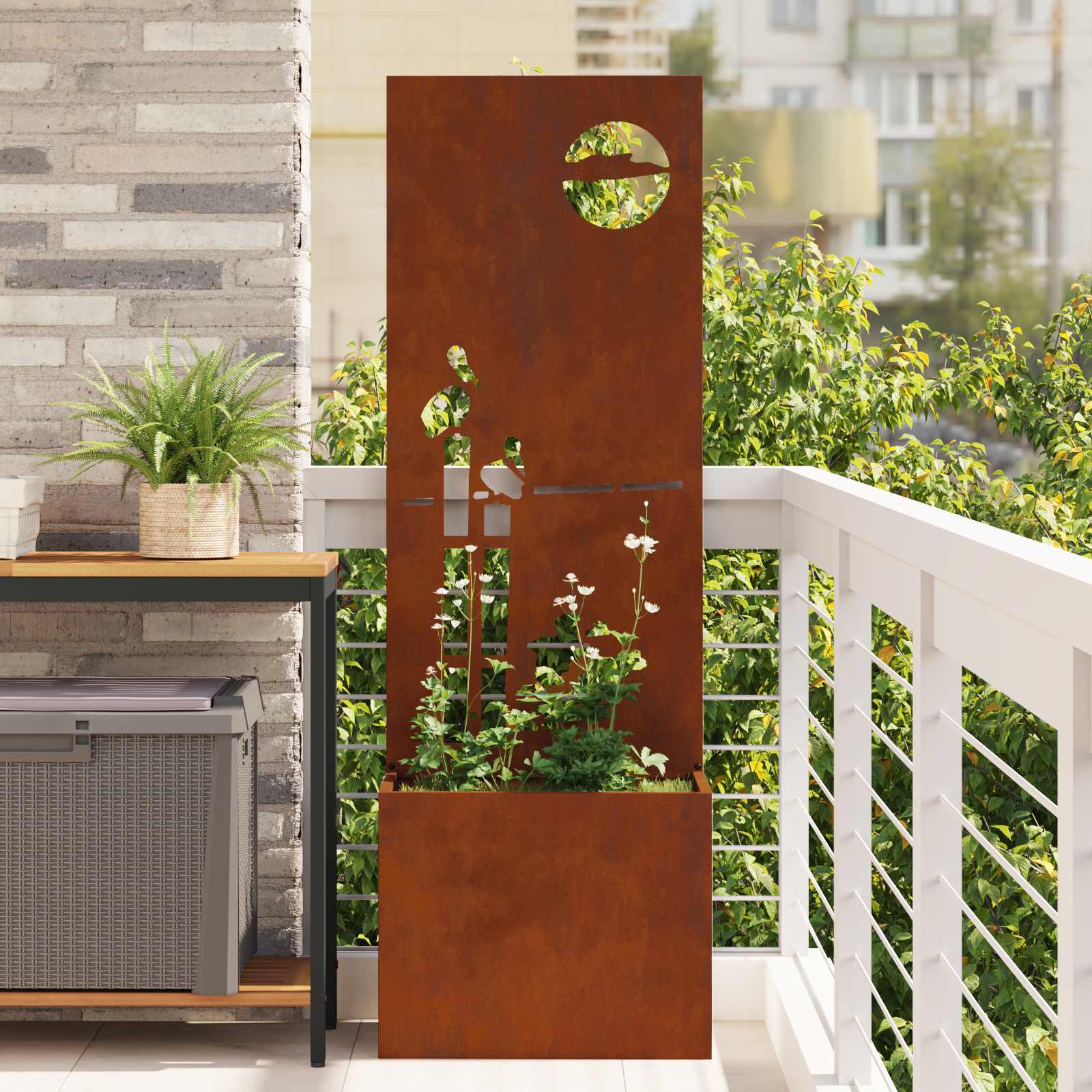 vidaXL Ekran zapewniający prywatność w ogrodzie Fretwork Rdzawy