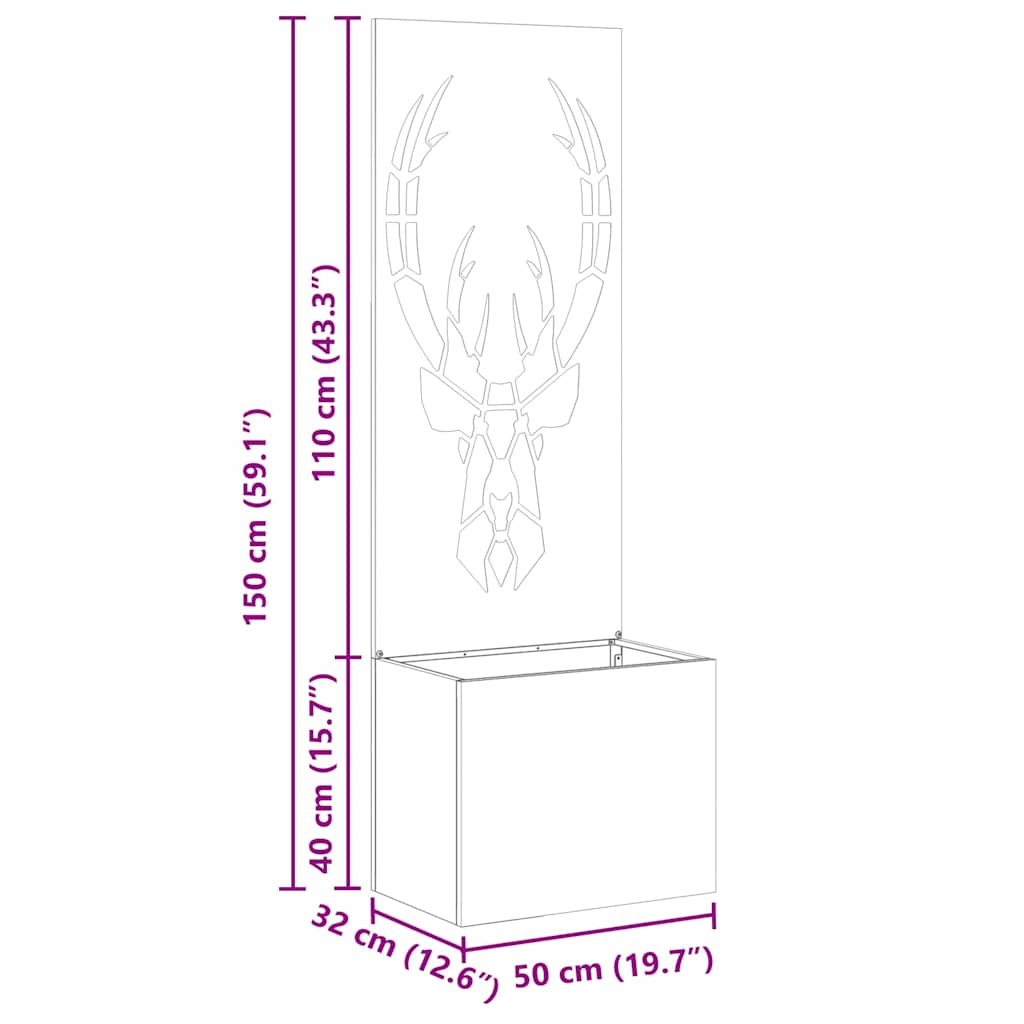 vidaXL Ekran zapewniający prywatność w ogrodzie Biały 50 x 150 cm