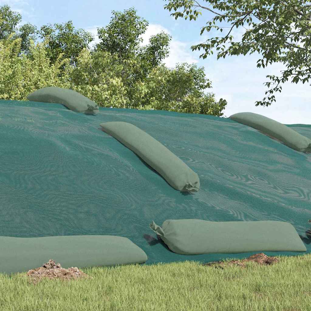 vidaXL Pokrywa na silos Zielony 12 x 5 m HDPE
