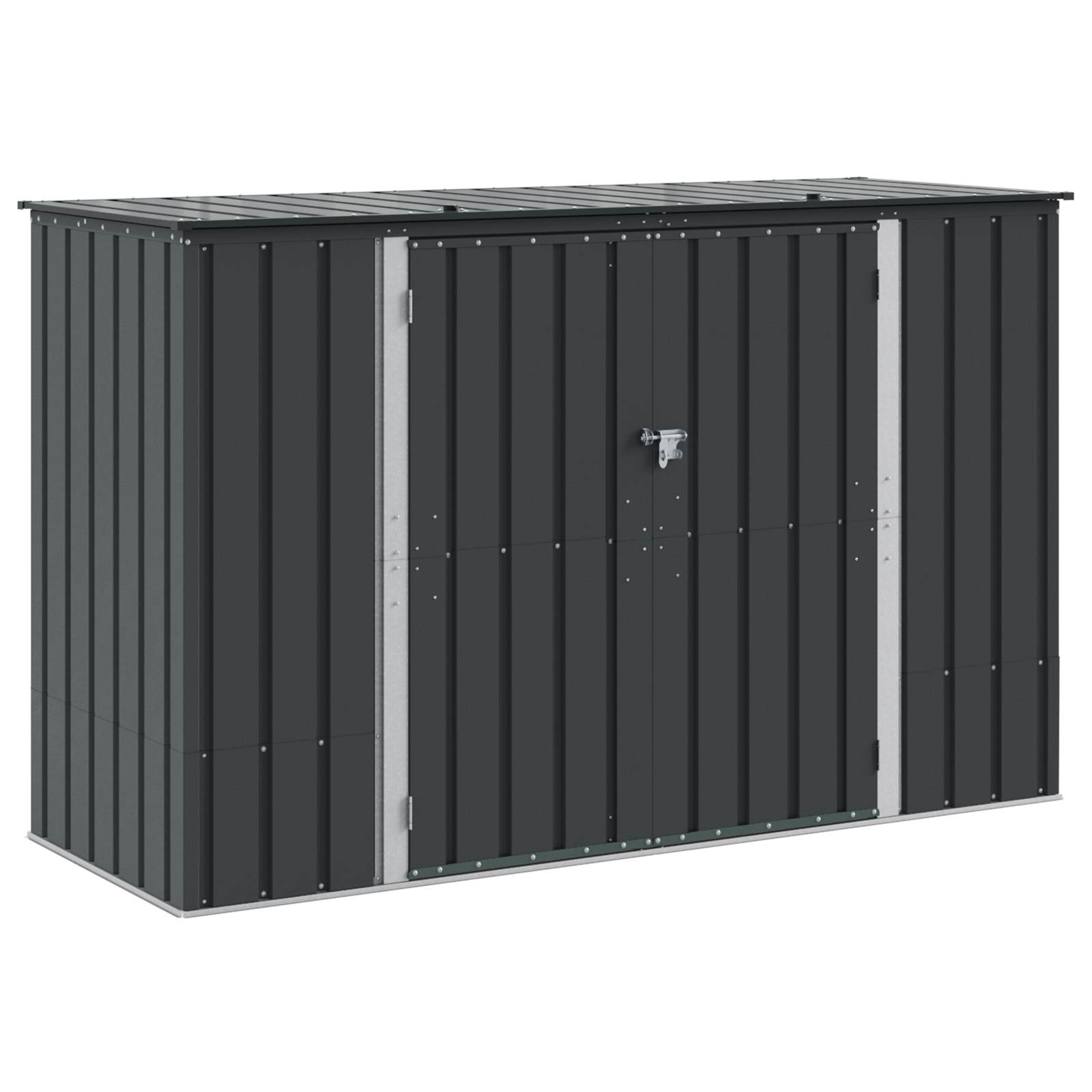 vidaXL Skrzynia do przechowywania w ogrodzie Czarny 214 x 82 x 132 cm