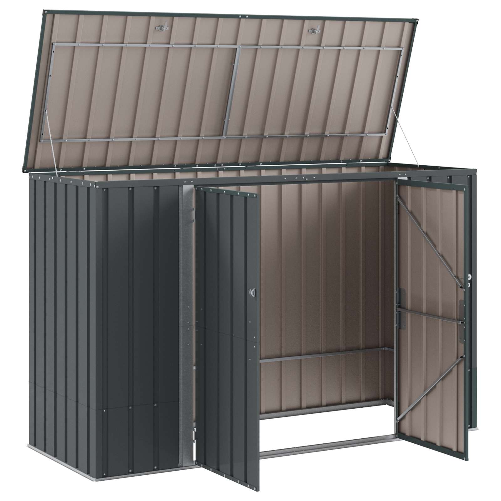vidaXL Skrzynia do przechowywania w ogrodzie Czarny 214 x 82 x 132 cm