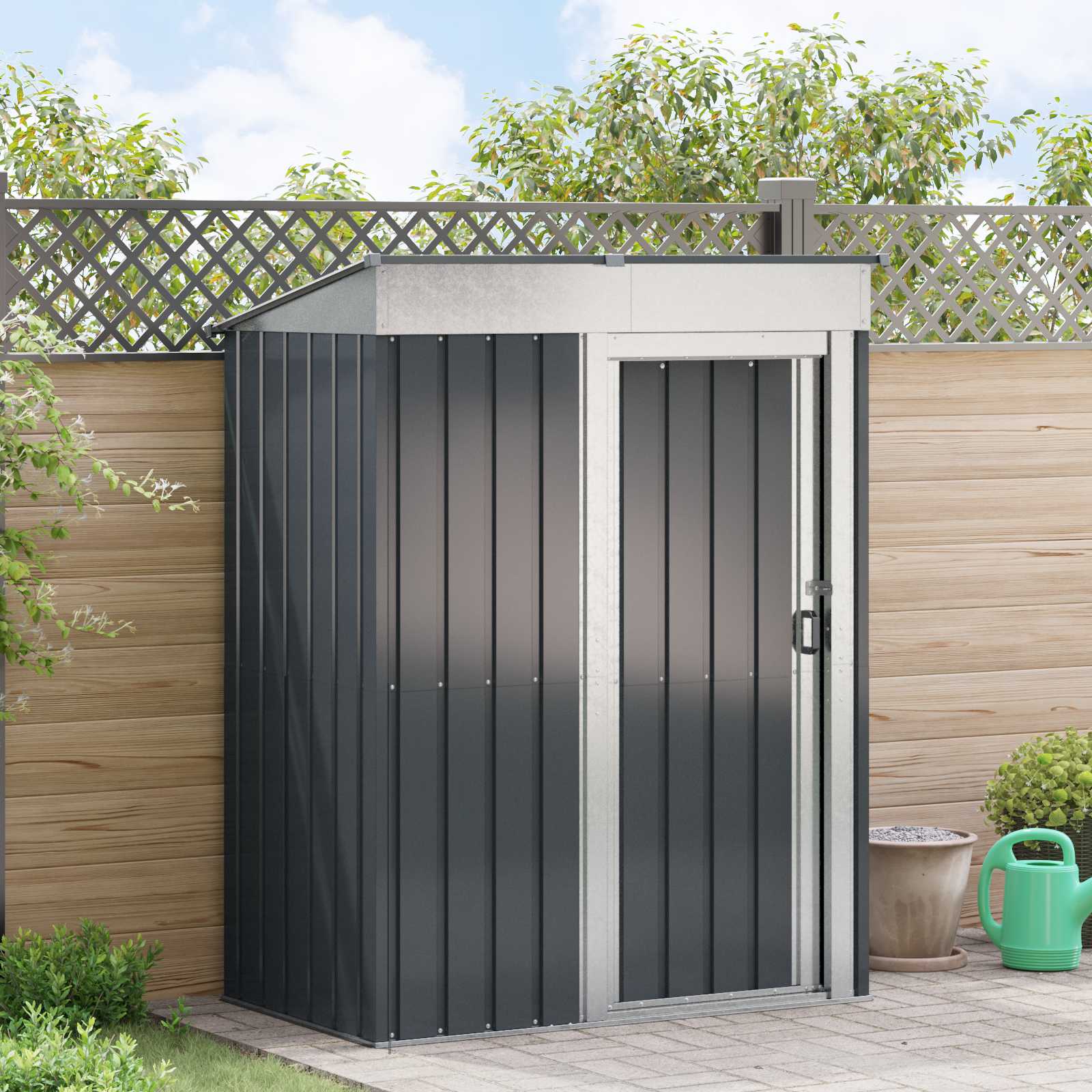 vidaXL Schowki ogrodowe Antracyt 137 x 81 x 180 cm Metal