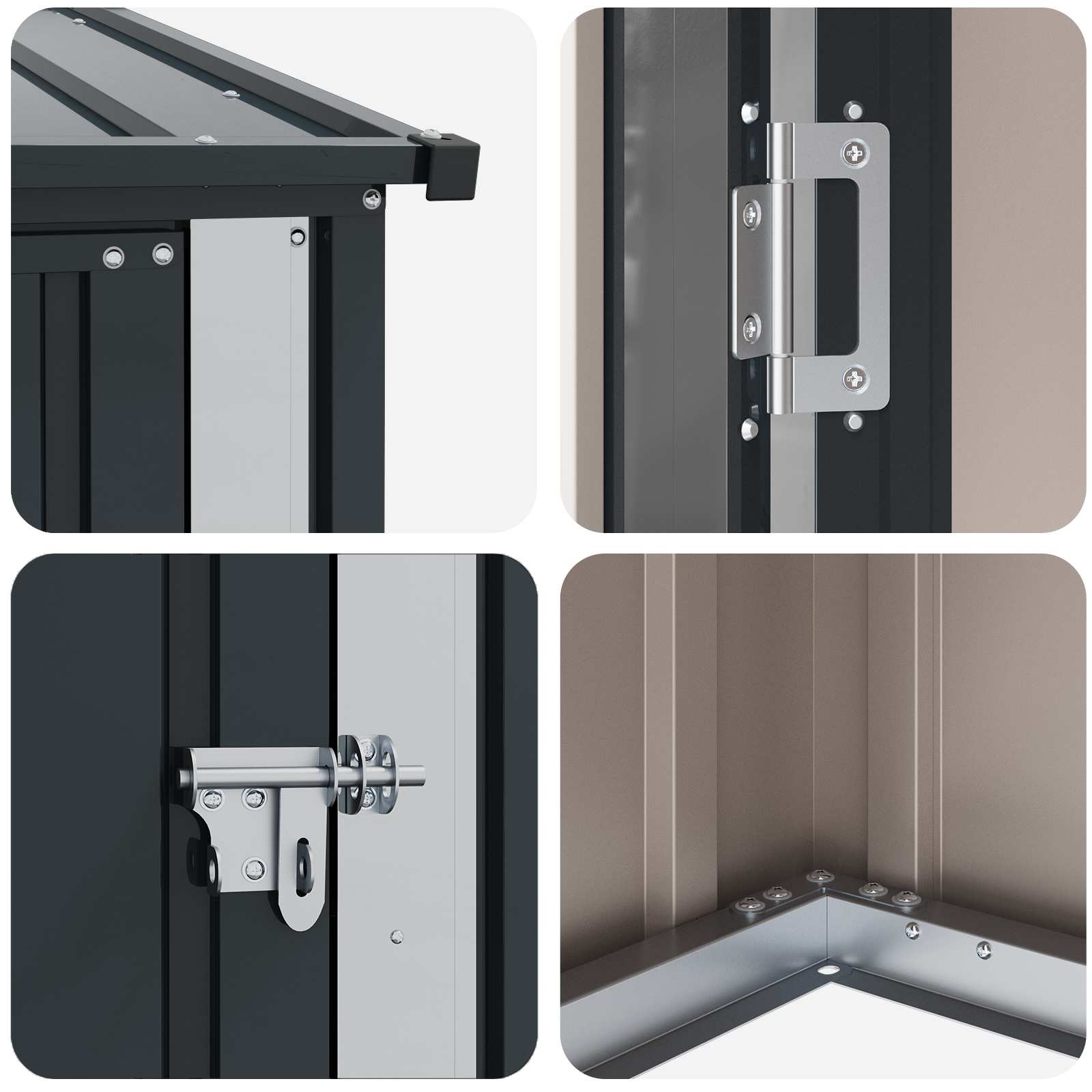 vidaXL Schowki ogrodowe Antracyt 103 x 74 x 200 cm Metal