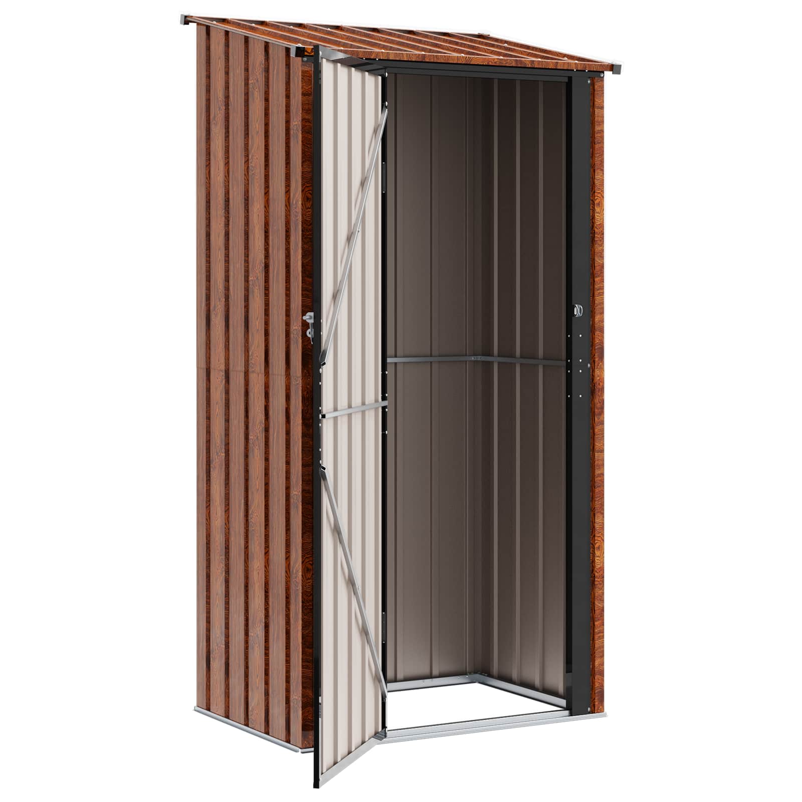 vidaXL Schowki ogrodowe Brązowy 103 x 74 x 200 cm Metal