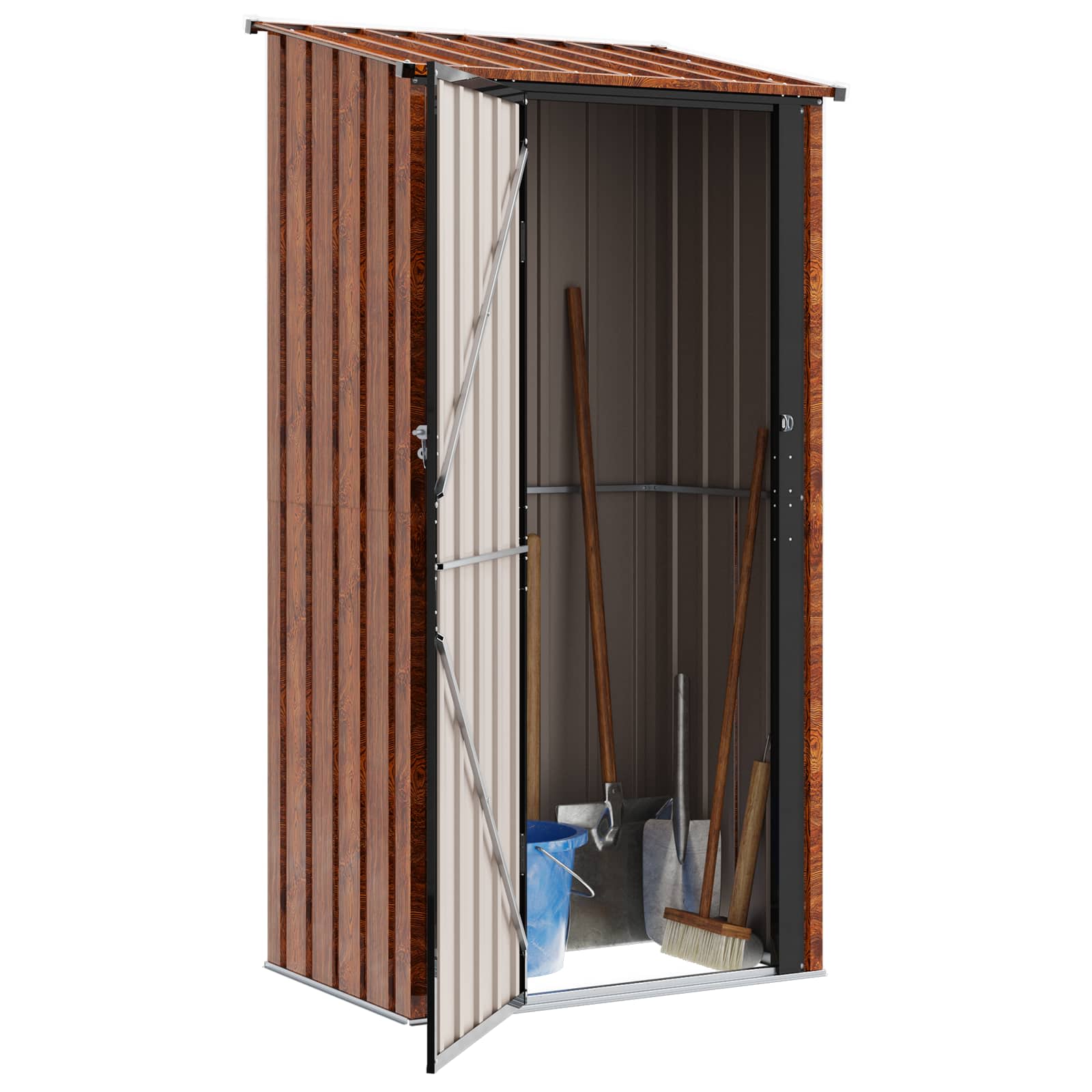 vidaXL Schowki ogrodowe Brązowy 103 x 74 x 200 cm Metal