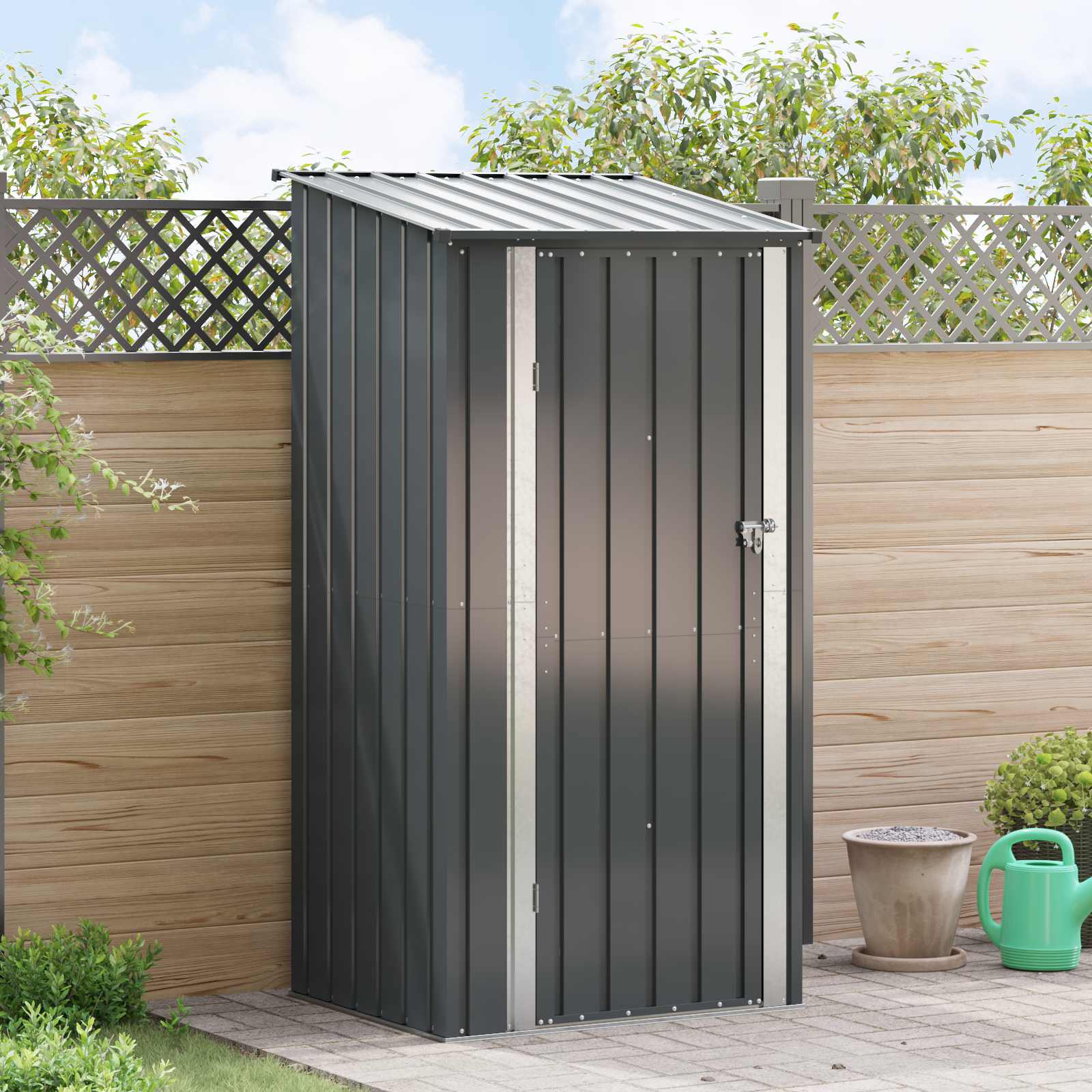vidaXL Schowki ogrodowe Antracyt 103 x 86 x 200 cm Metal