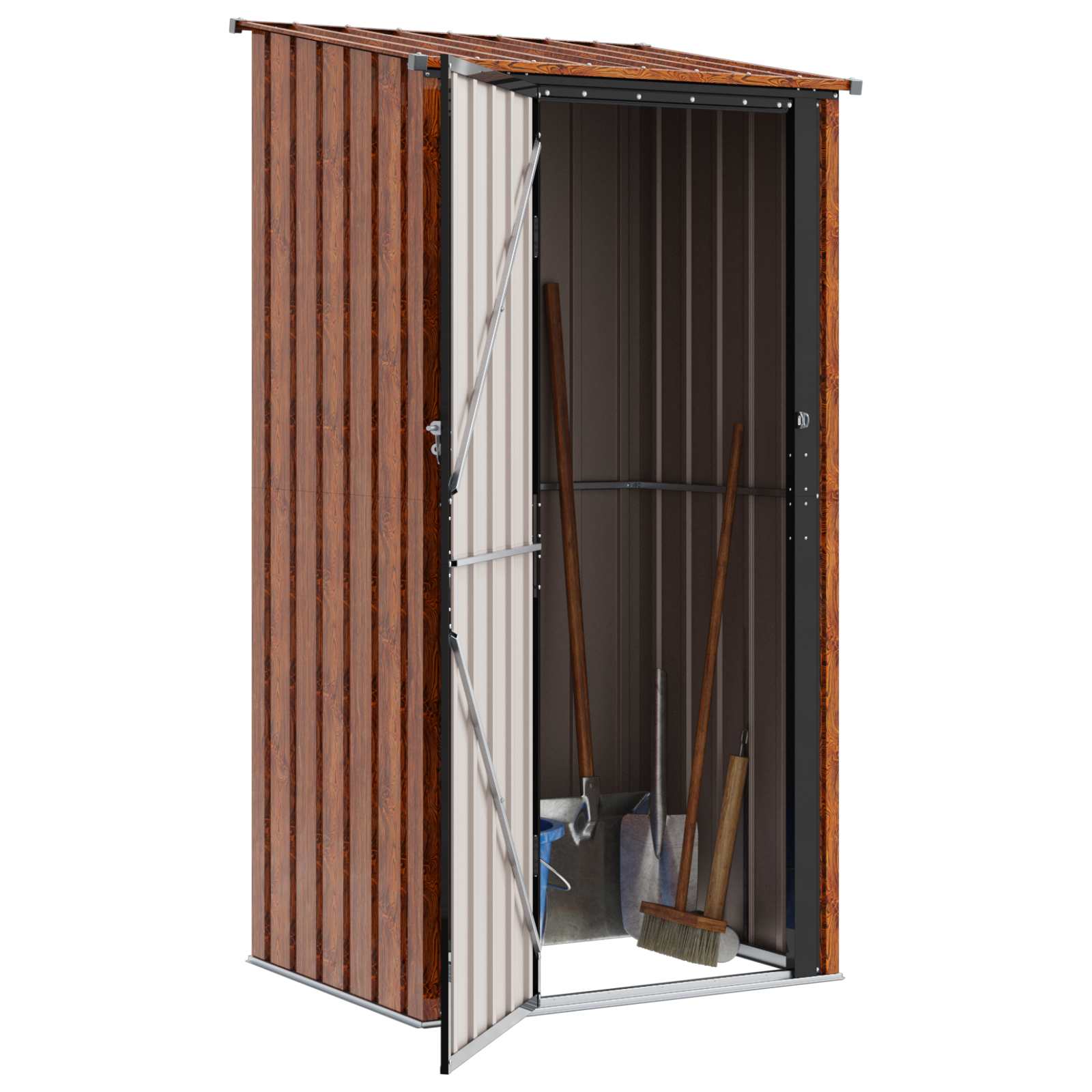vidaXL Schowki ogrodowe Brązowy 103 x 86 x 200 cm Metal