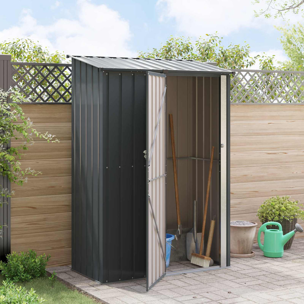 vidaXL Schowki ogrodowe Antracyt 140,5 x 74 x 200 cm Metal