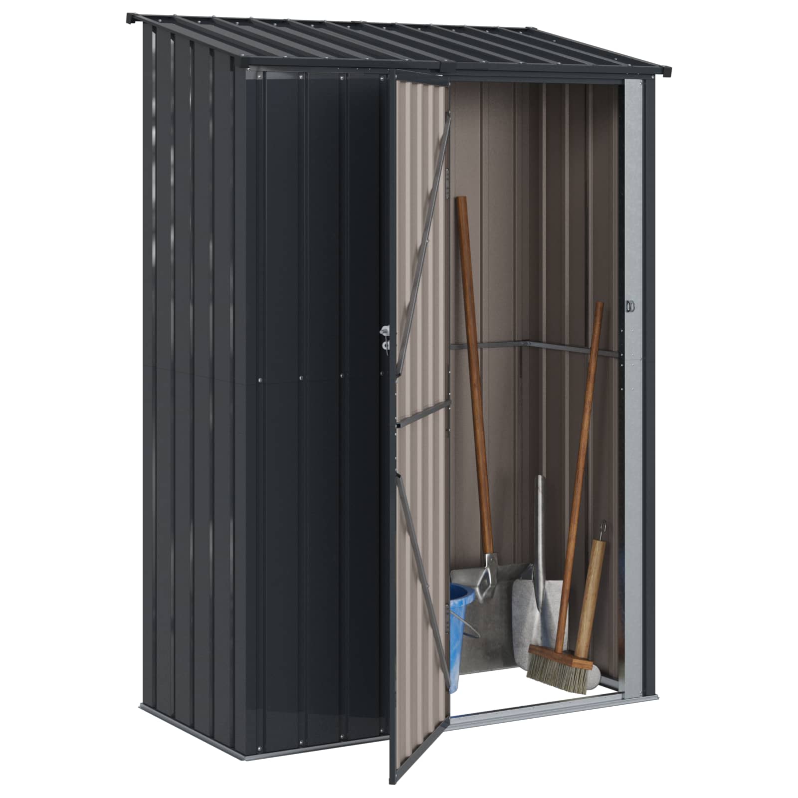 vidaXL Schowki ogrodowe Antracyt 140,5 x 74 x 200 cm Metal