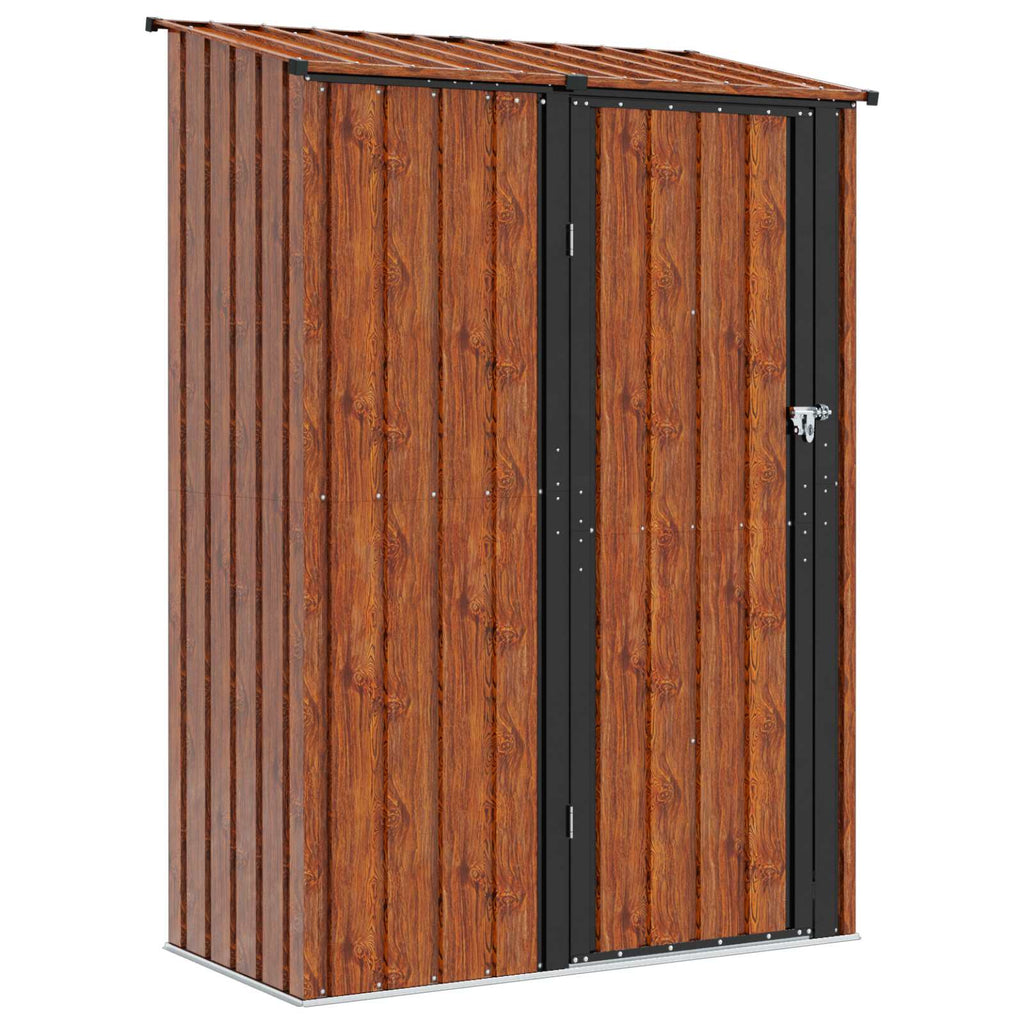 vidaXL Schowki ogrodowe Brązowy 140,5 x 74 x 200 cm Metal