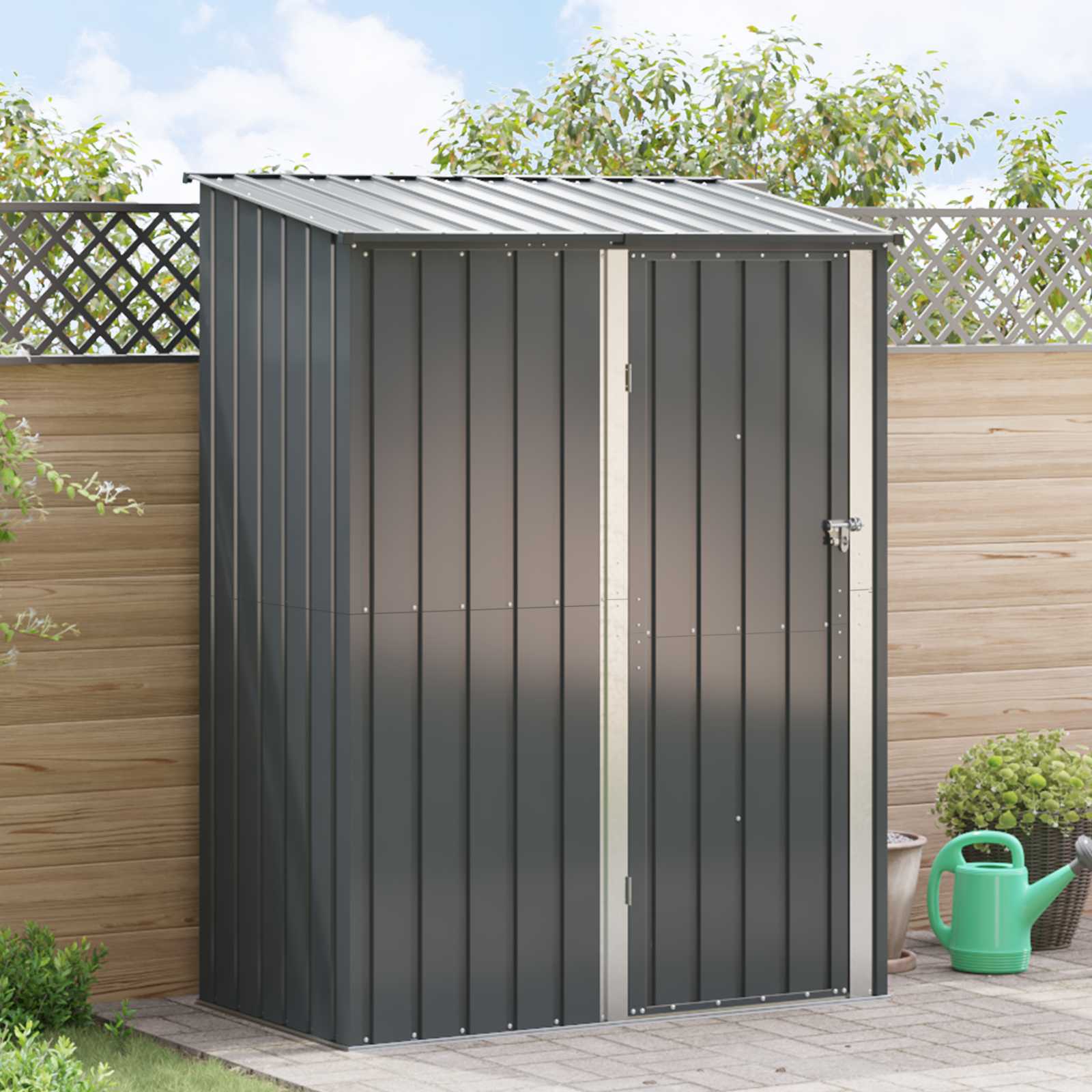 vidaXL Schowki ogrodowe Antracyt 153,5 x 86 x 200 cm Metal