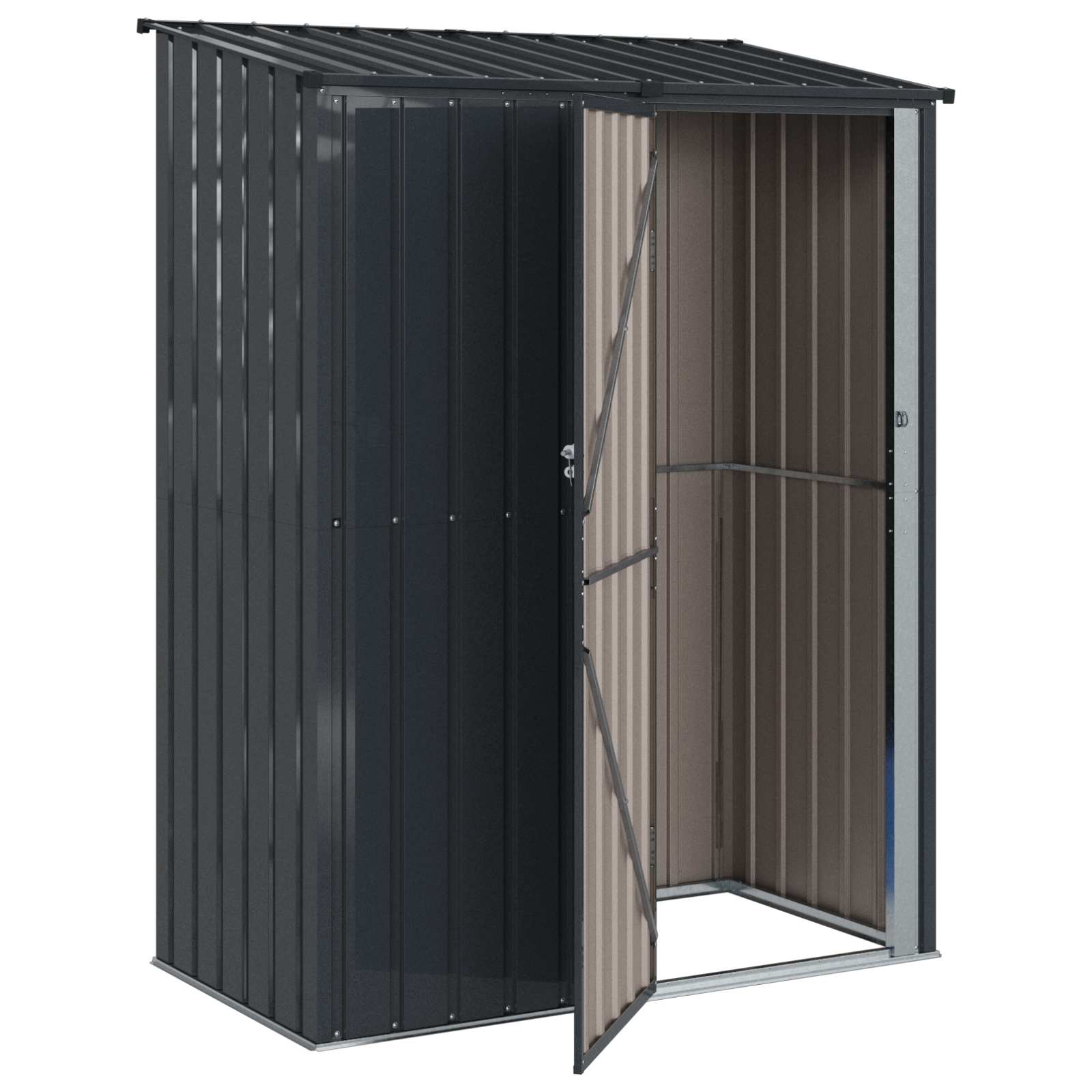 vidaXL Schowki ogrodowe Antracyt 153,5 x 86 x 200 cm Metal