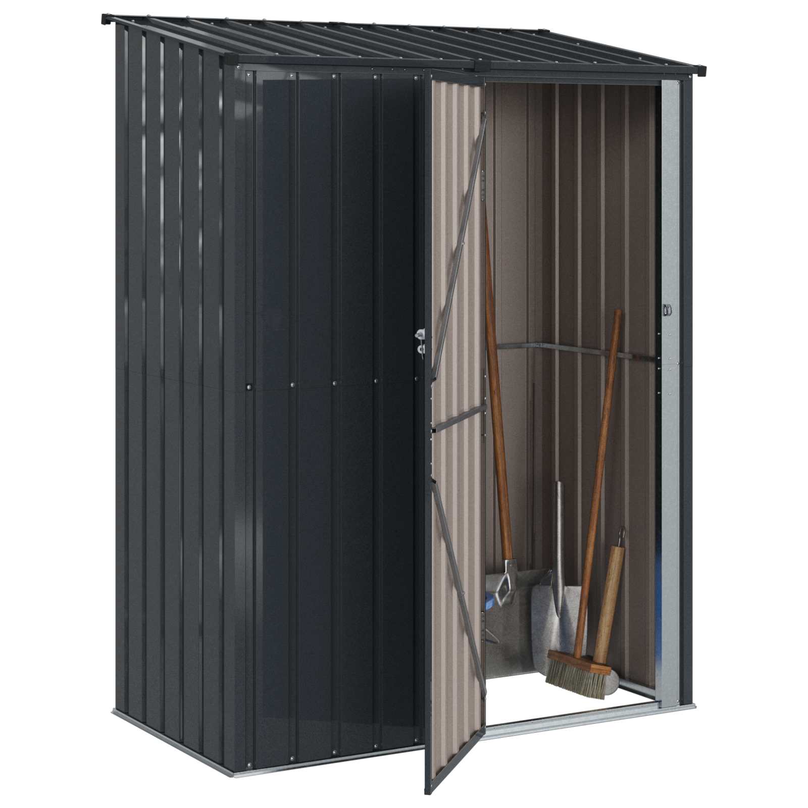 vidaXL Schowki ogrodowe Antracyt 153,5 x 86 x 200 cm Metal