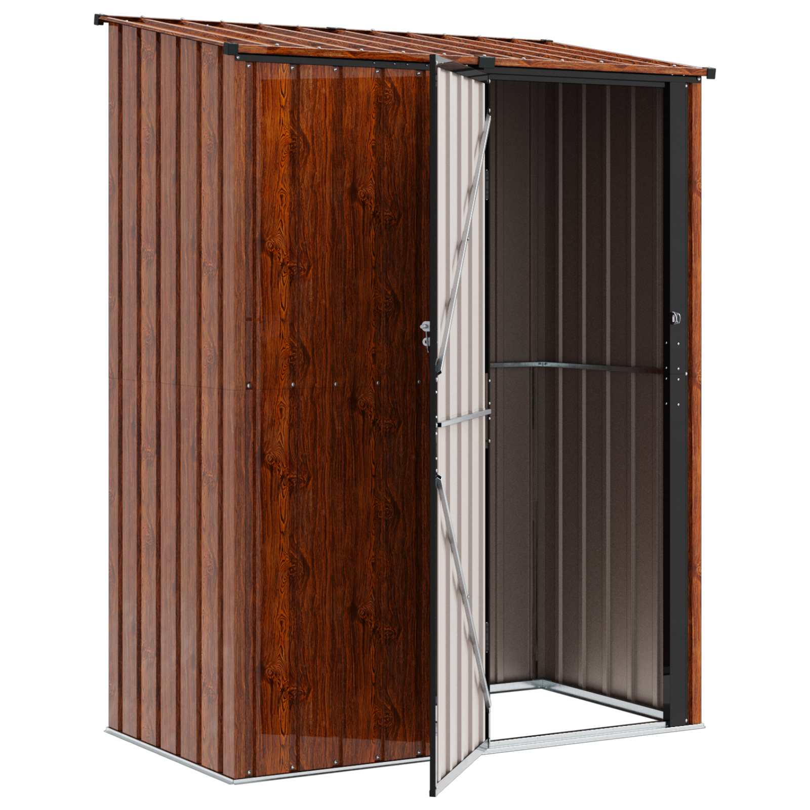 vidaXL Schowki ogrodowe Brązowy 153,5 x 86 x 200 cm Metal