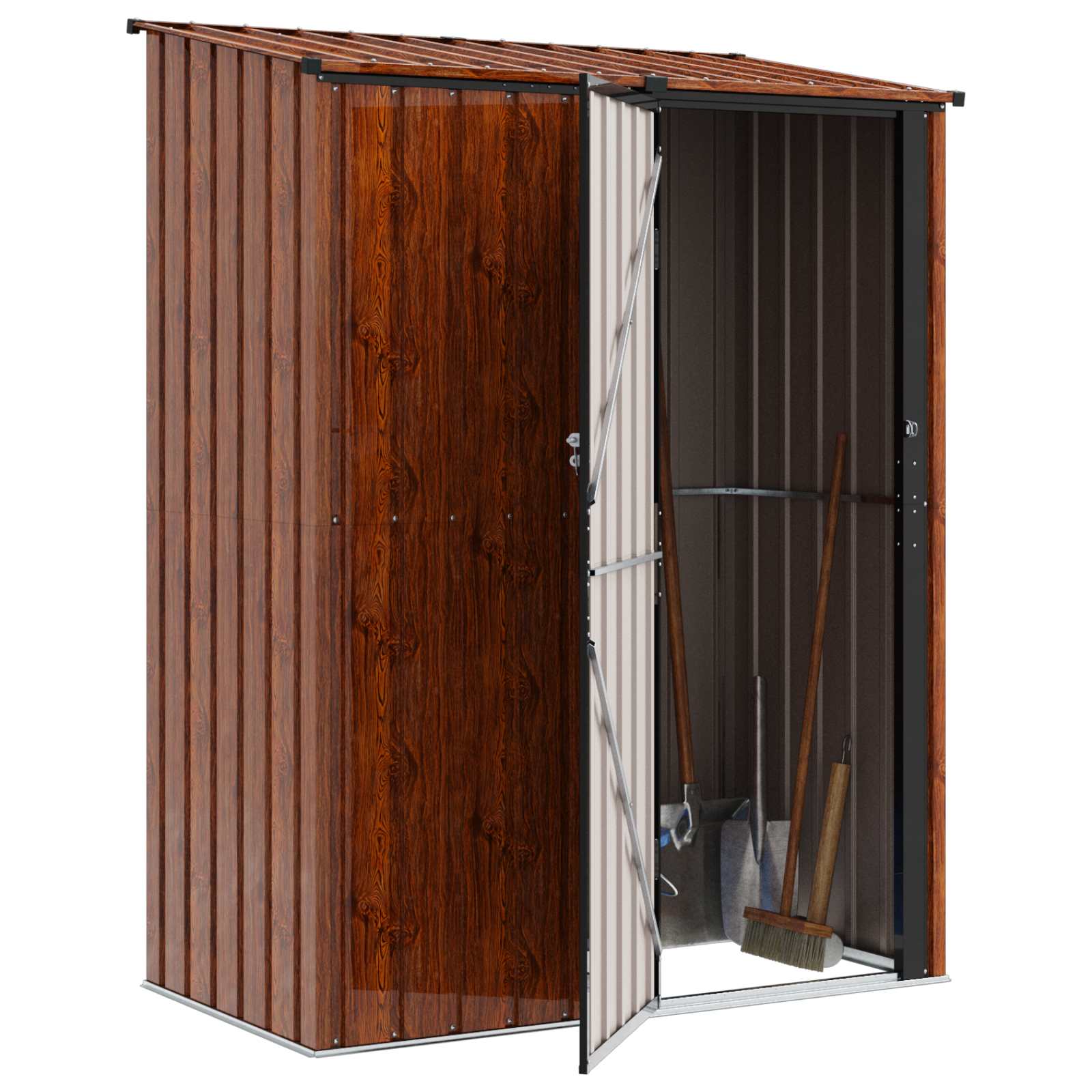 vidaXL Schowki ogrodowe Brązowy 153,5 x 86 x 200 cm Metal