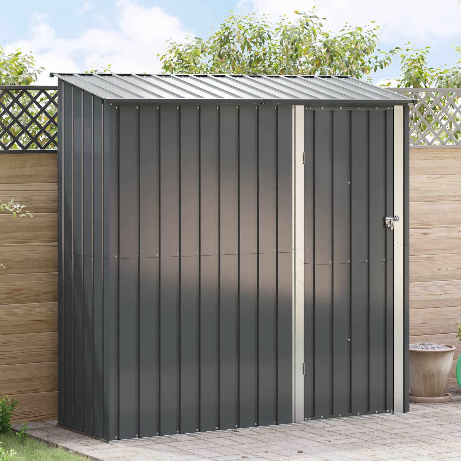 vidaXL Schowki ogrodowe Antracyt 203,5 x 73 x 200 cm Metal