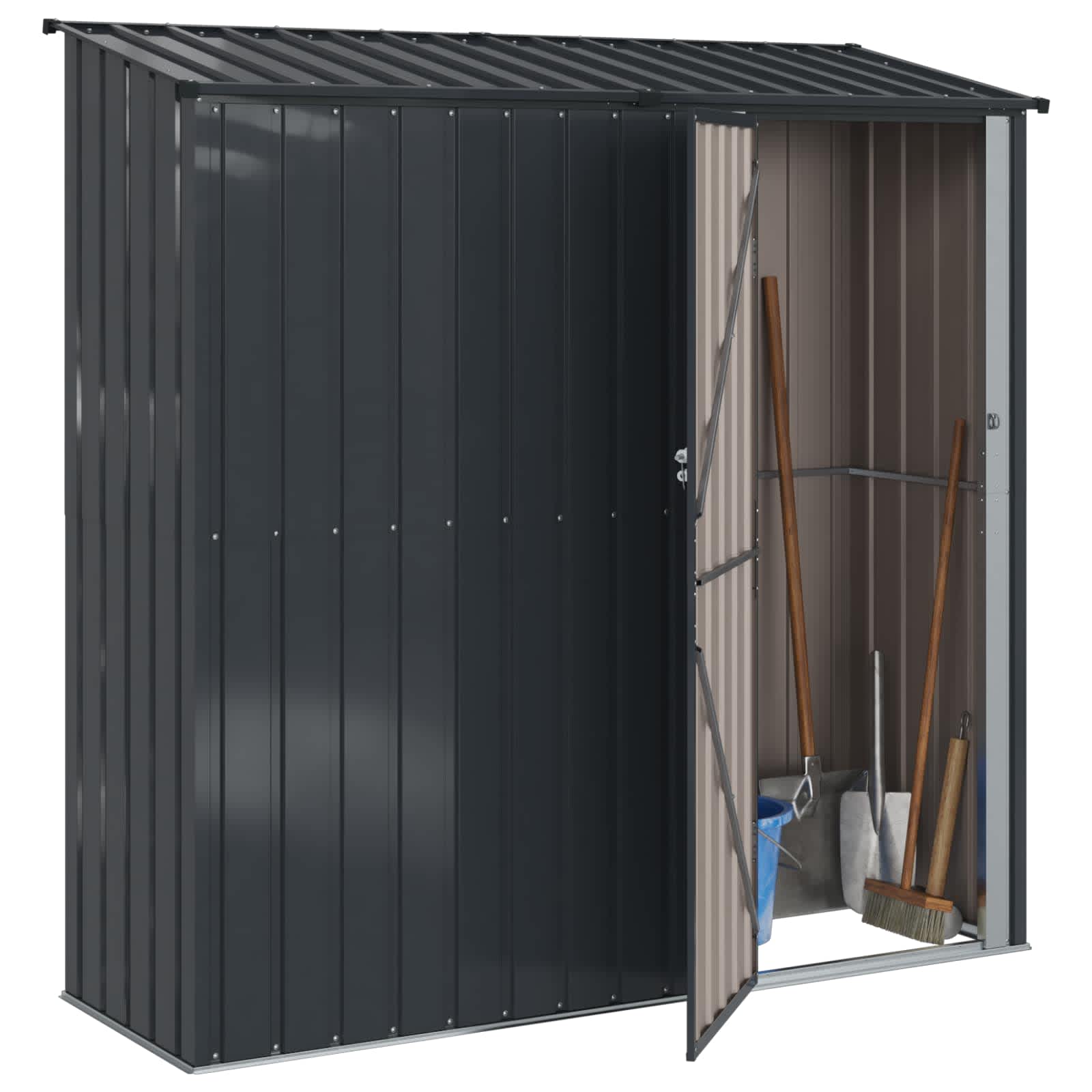 vidaXL Schowki ogrodowe Antracyt 203,5 x 73 x 200 cm Metal
