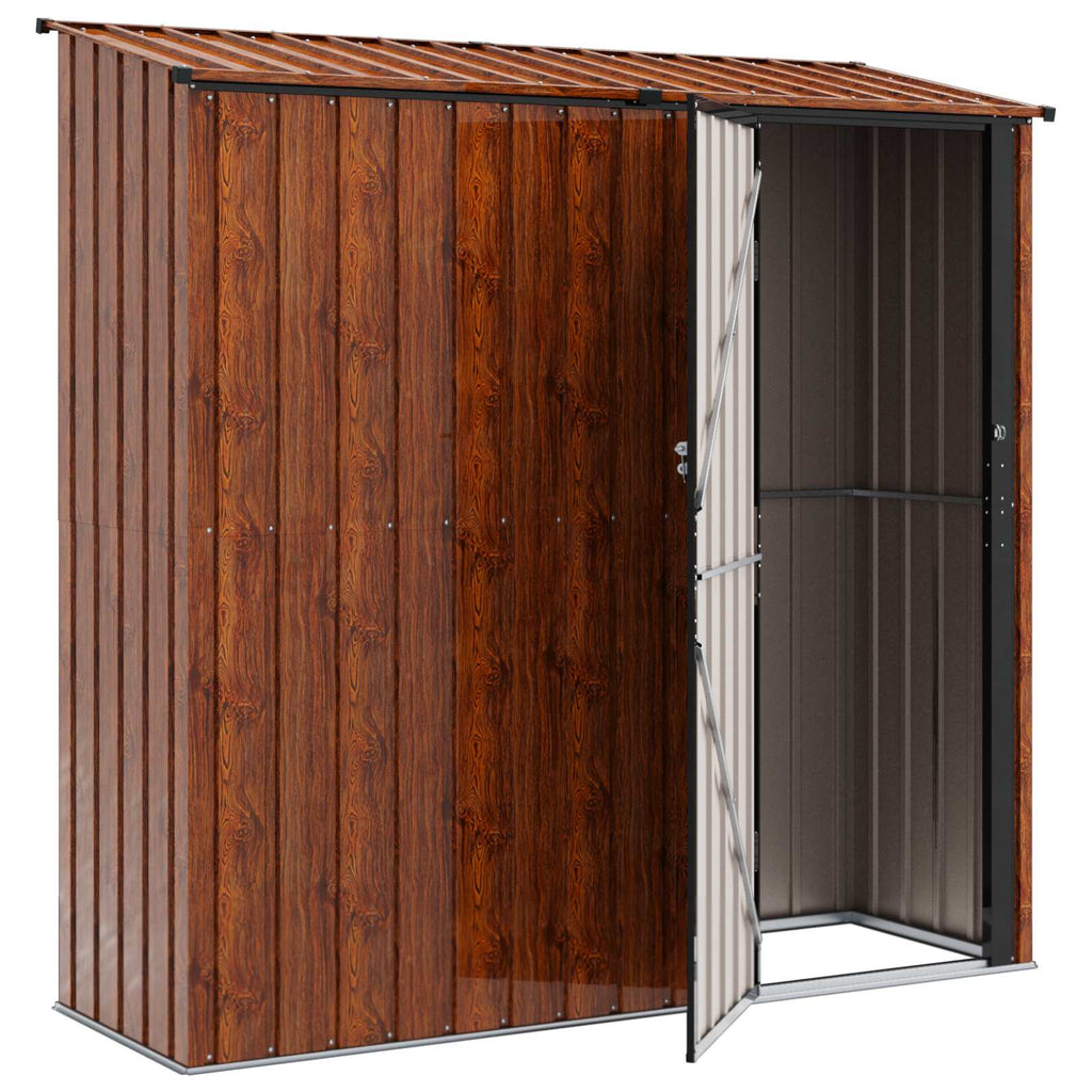 vidaXL Schowki ogrodowe Brązowy 203,5 x 73 x 200 cm Metal