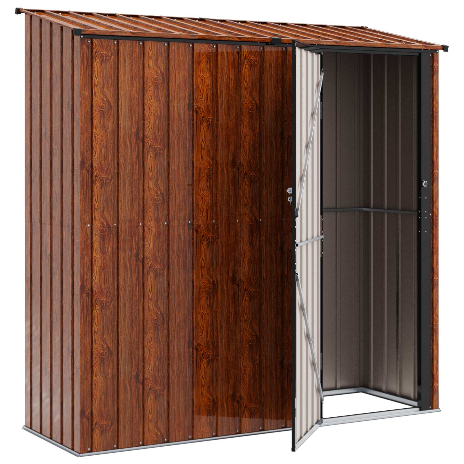 vidaXL Schowki ogrodowe Brązowy 203,5 x 73 x 200 cm Metal