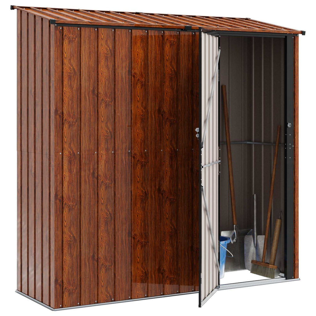 vidaXL Schowki ogrodowe Brązowy 203,5 x 73 x 200 cm Metal