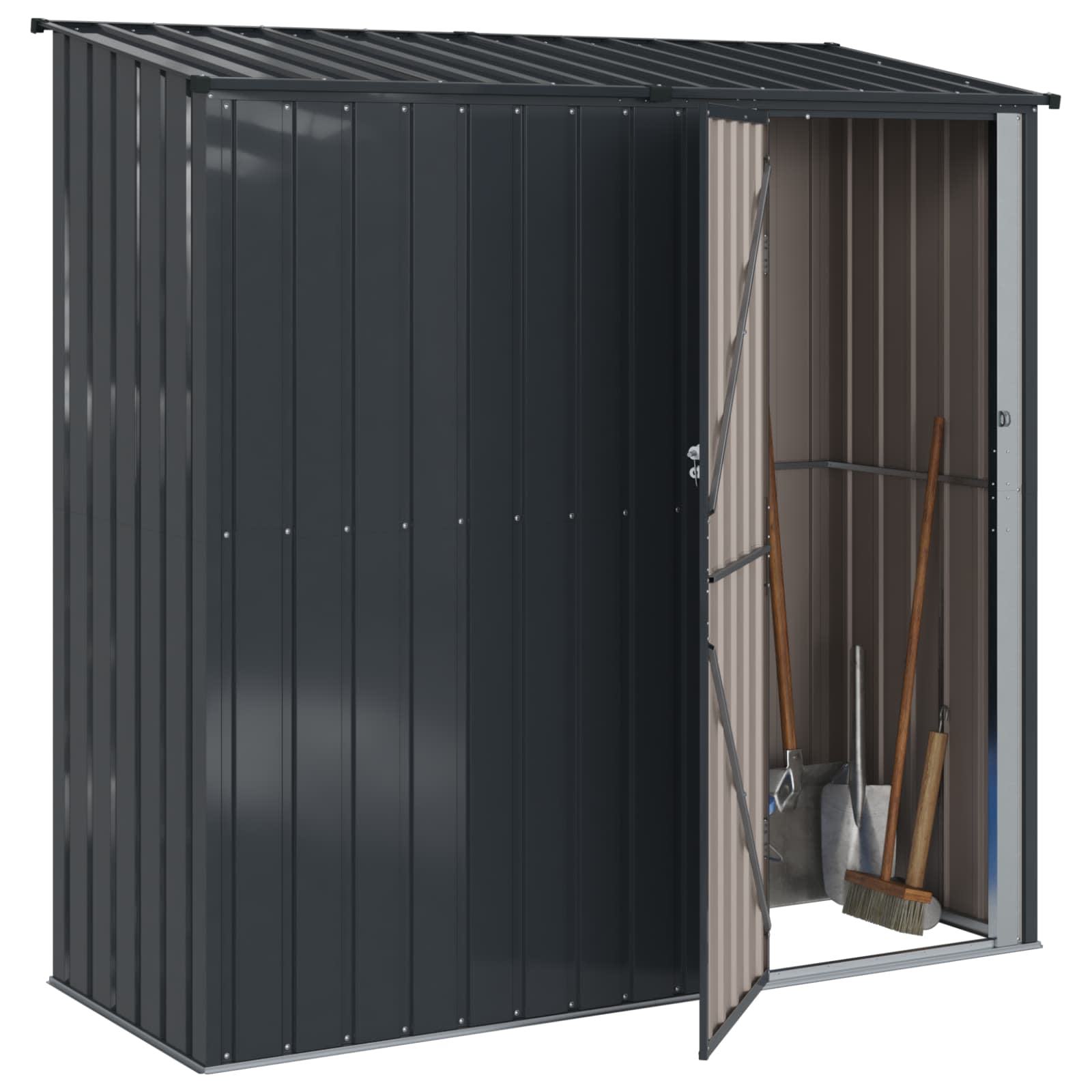 vidaXL Schowki ogrodowe Antracyt 203 x 85,5 x 200 cm Metal