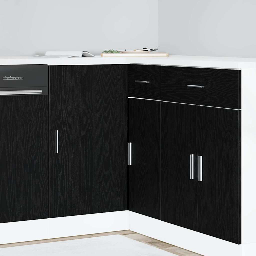 vidaXL Kuchnia Narożna Szafka Dolna Czarny dąb 86 x 46 x 81,5 cm