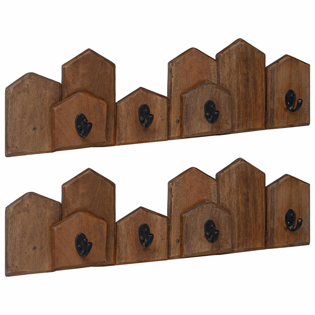 vidaXL Wieszak Brązowy 48 x 8 x 15 cm Lite drewno mahoniowe