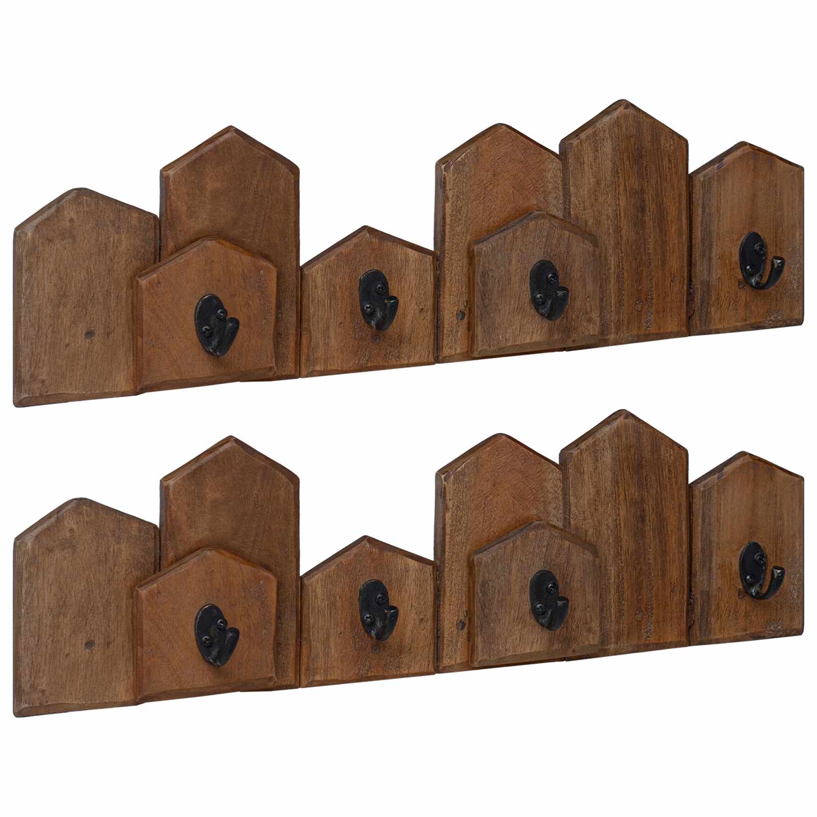 vidaXL Wieszak Brązowy 48 x 8 x 15 cm Lite drewno mahoniowe