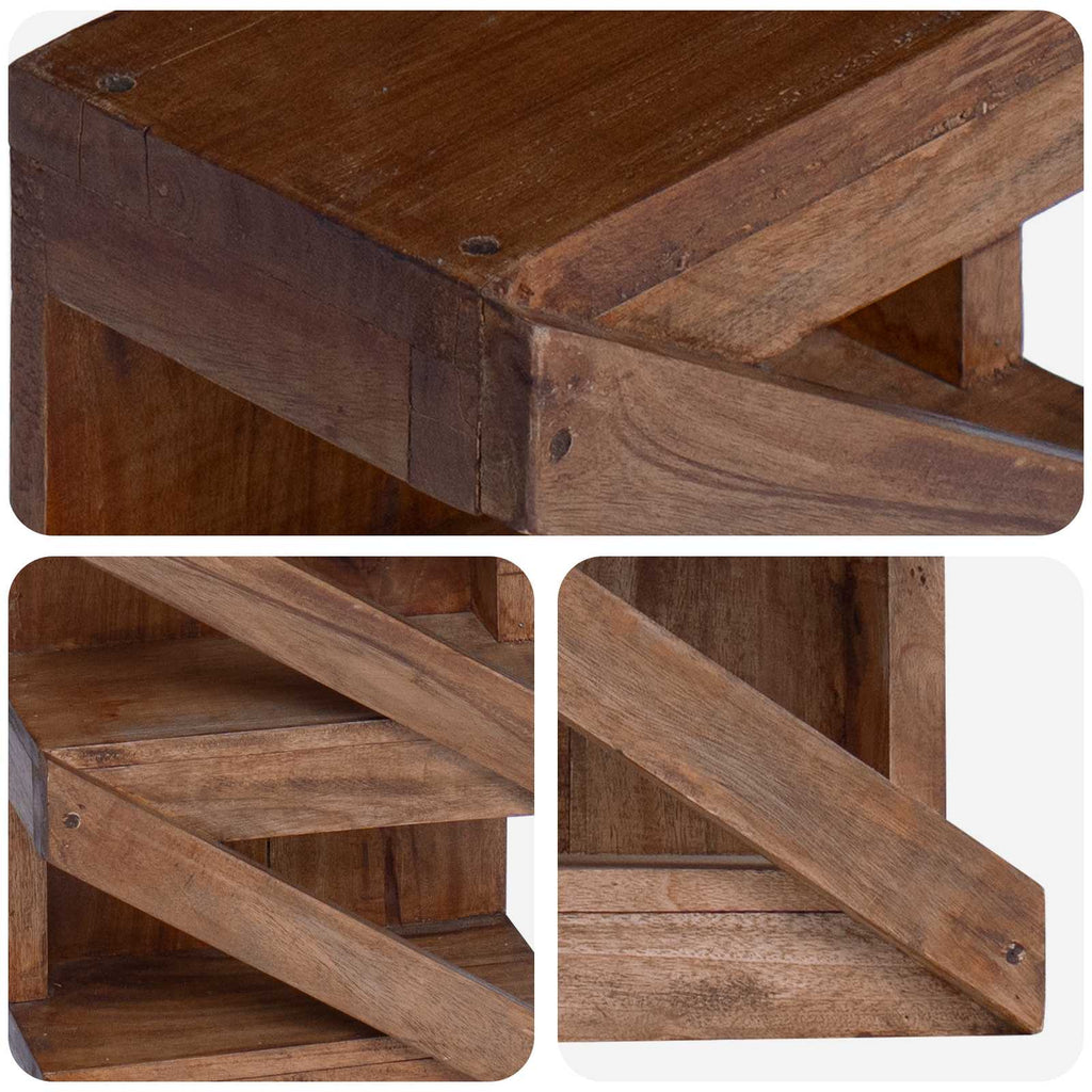 vidaXL Regał na wino Naturalny 24 x 14 x 80 cm Lite drewno mahoniowe