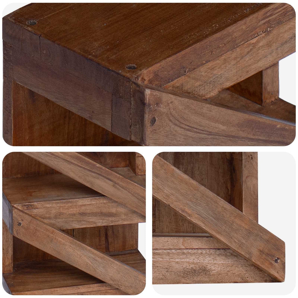 vidaXL Regał na wino Naturalny 24 x 14 x 80 cm Lite drewno mahoniowe