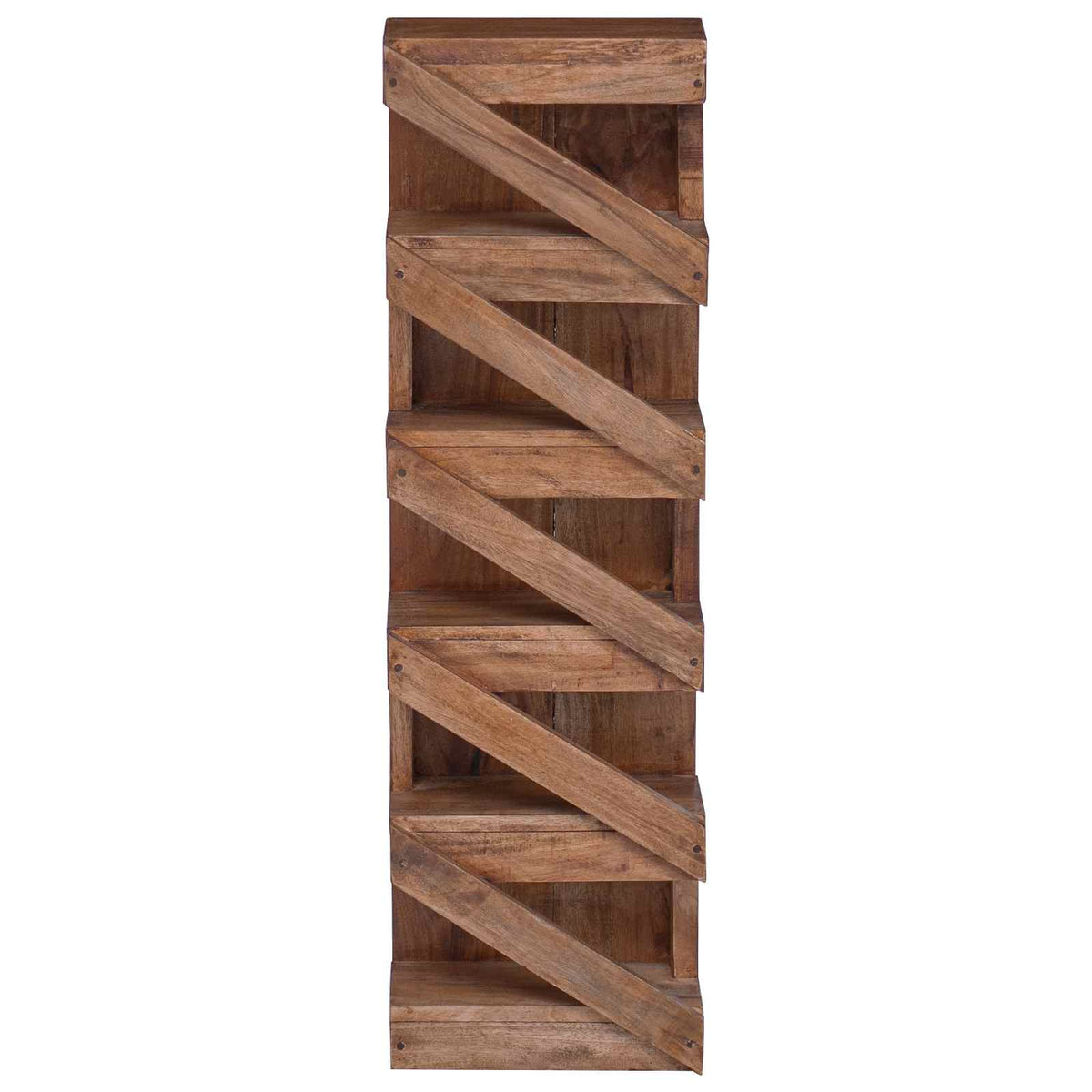 vidaXL Regał na wino Naturalny 24 x 14 x 80 cm Lite drewno mahoniowe