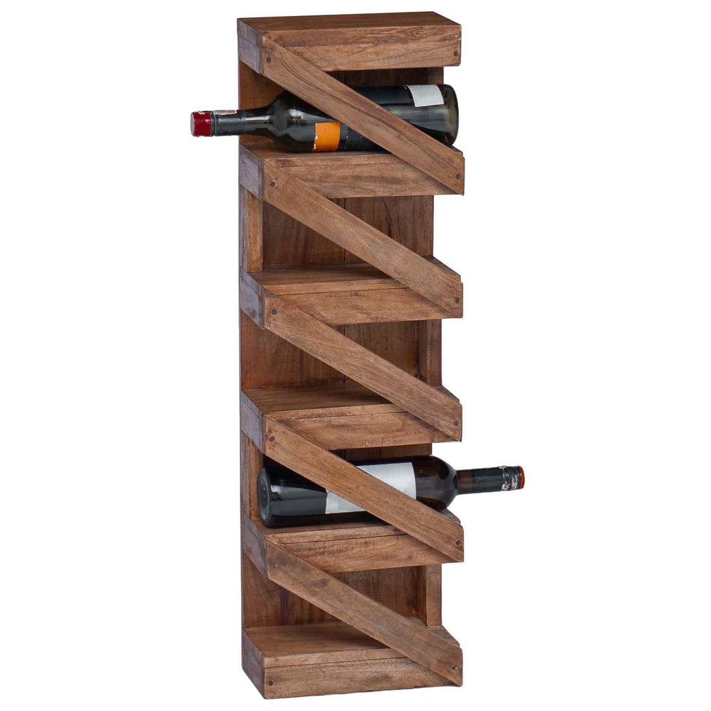 vidaXL Regał na wino Naturalny 24 x 14 x 80 cm Lite drewno mahoniowe