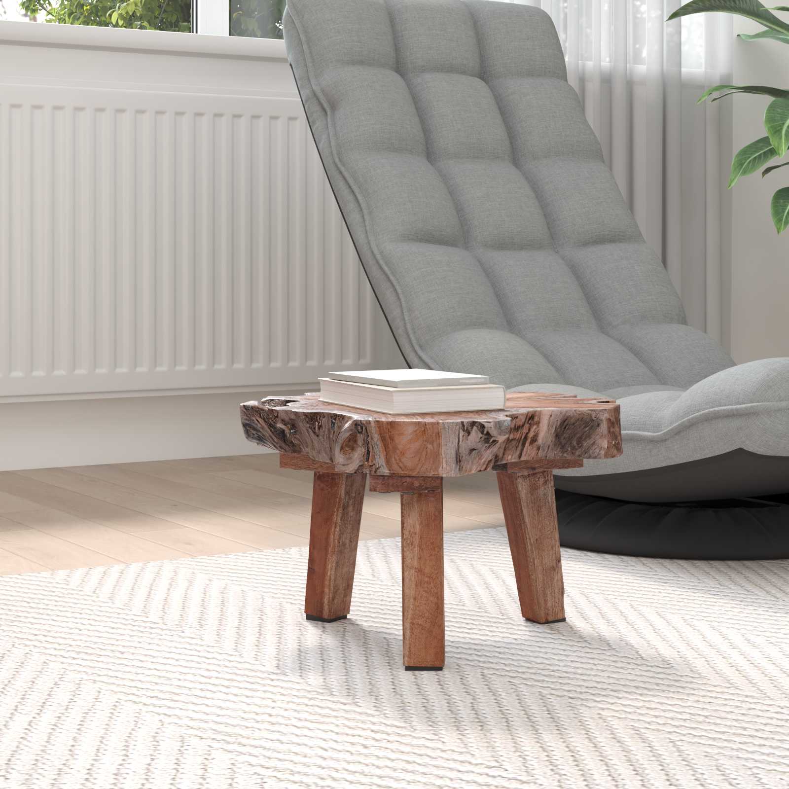vidaXL Stolik nocny Brązowy 40 x 40 x 25 cm Lite Drewno Recyklingowe