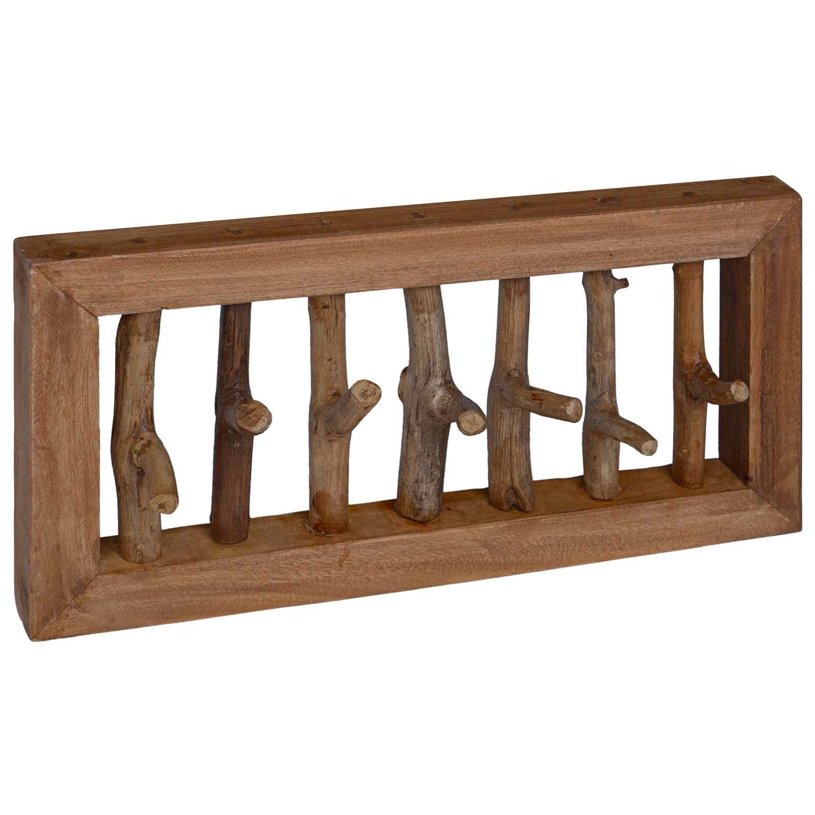 vidaXL Hak na płaszcze Naturalny 50 x 10 x 25 cm Lite drewno mahoniowe