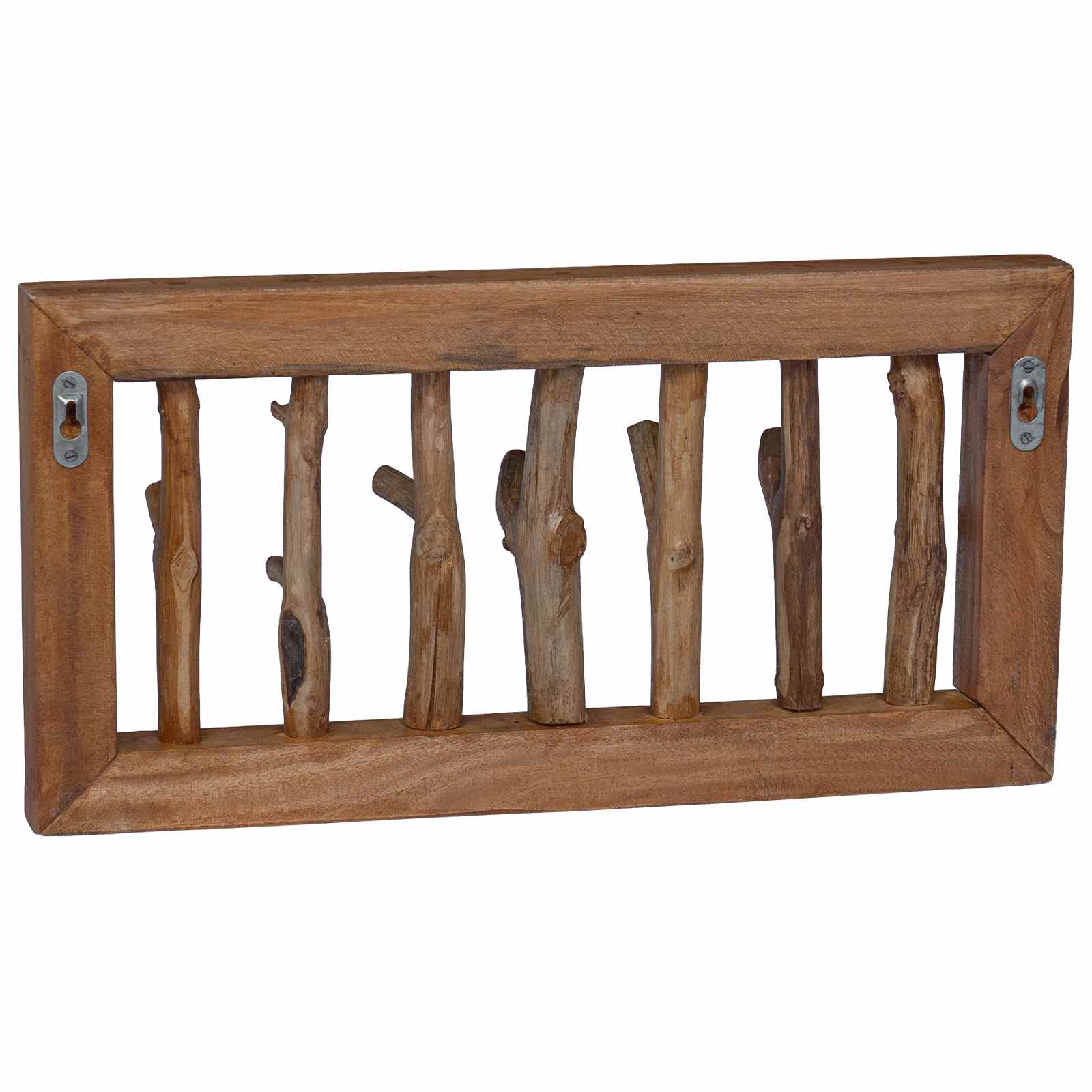 vidaXL Hak na płaszcze Naturalny 50 x 10 x 25 cm Lite drewno mahoniowe